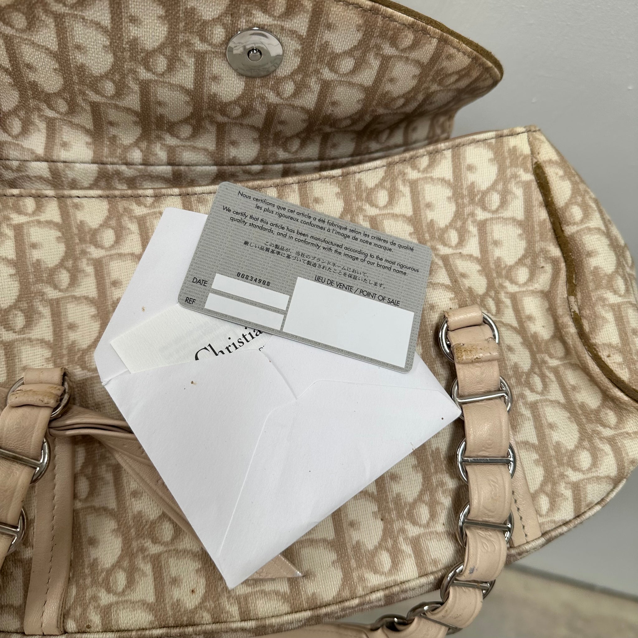 Christian Dior PVC and Leather Beige Romantic Shoulder Bag