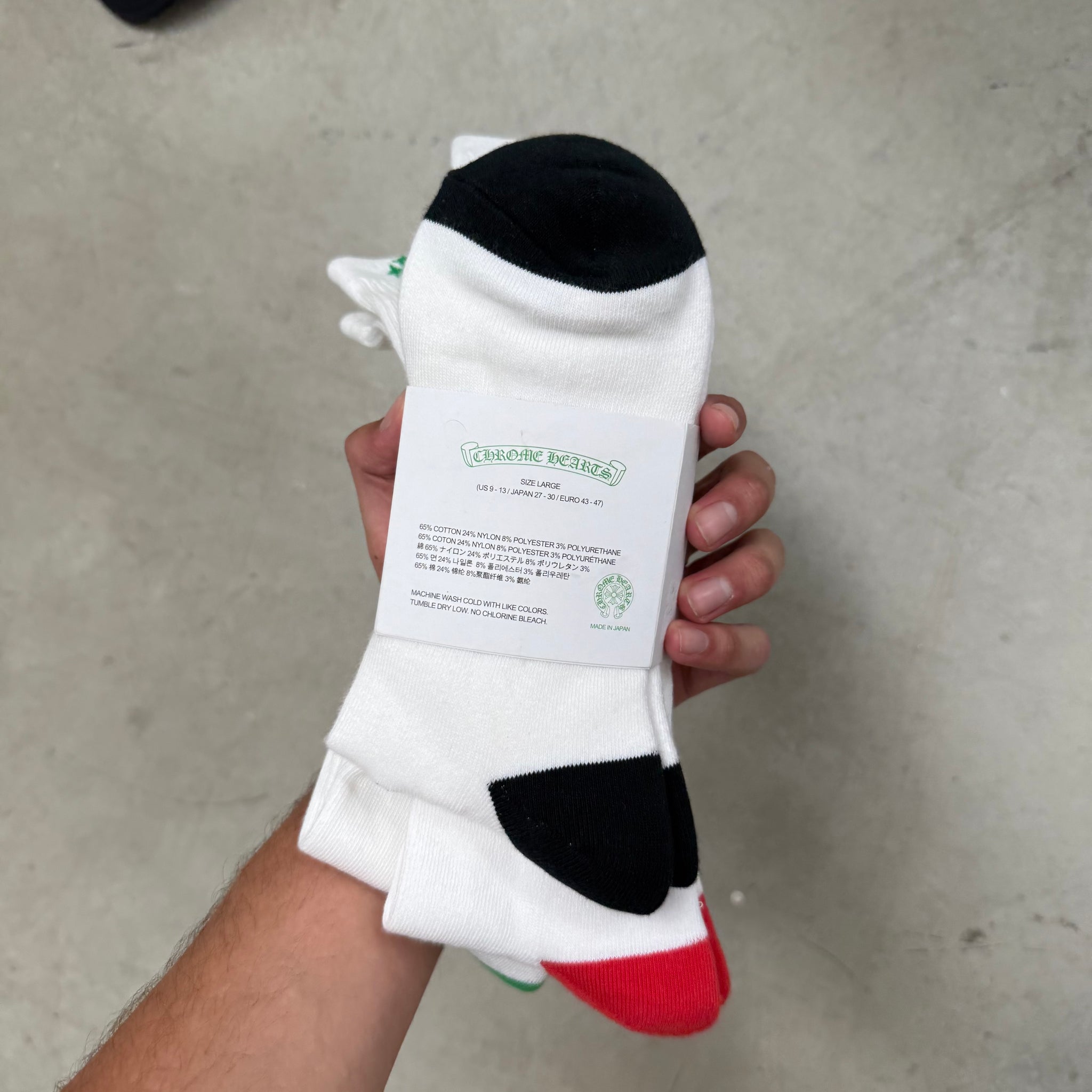 Chrome Hearts 3-Pack Socks (White)