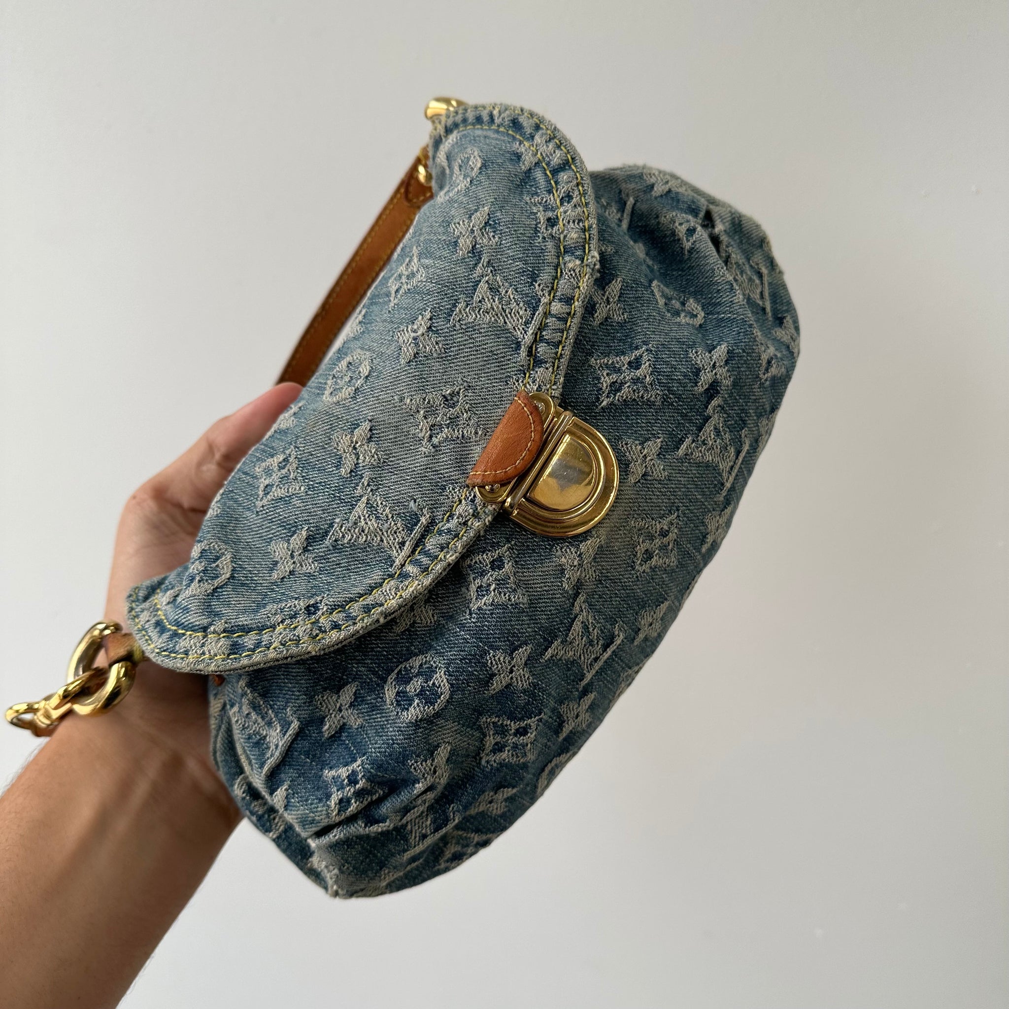 Louis Vuitton Monogram Denim Pleaty Shoulder Bag