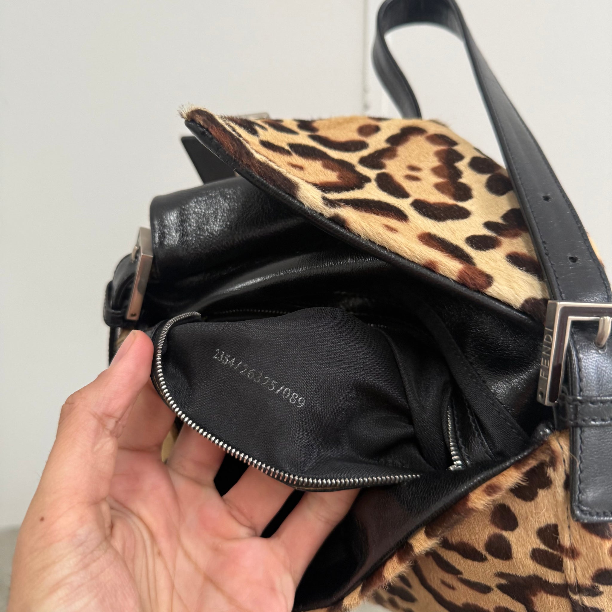 Fendi Leopard Mama Baguette Shoulder Bag