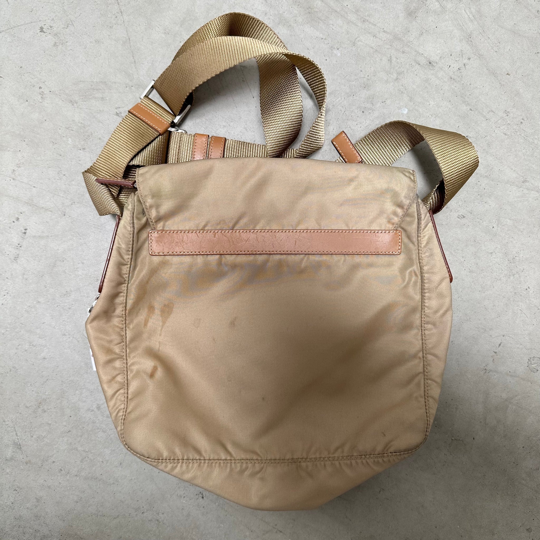 Prada Crossbody Bag Nylon and Leather Beige