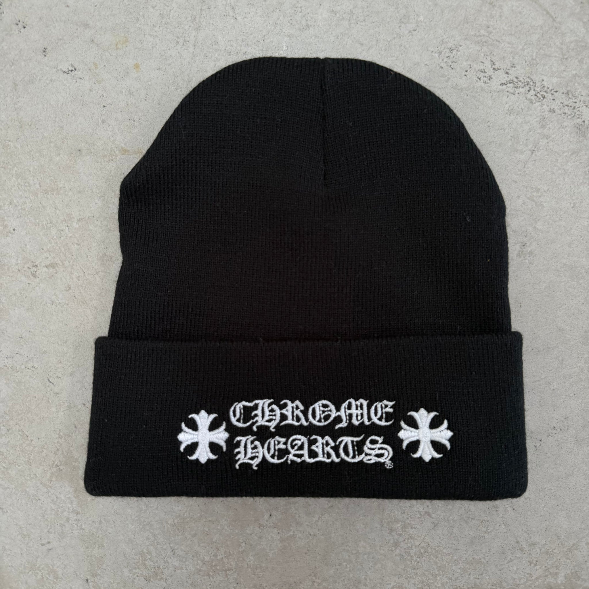 Chrome Hearts Black Logo Beanie