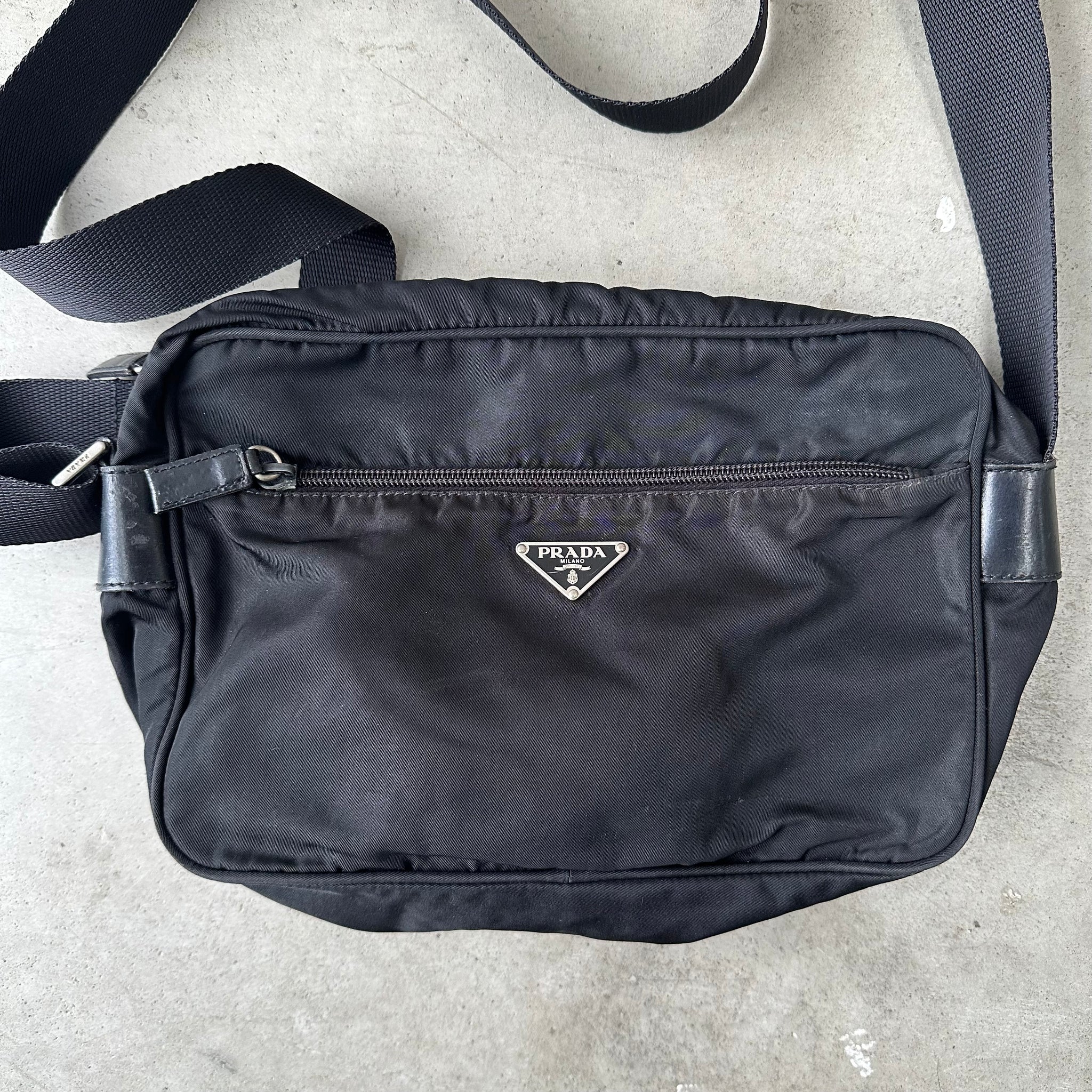 Prada Cross Body Messenger Bag Black