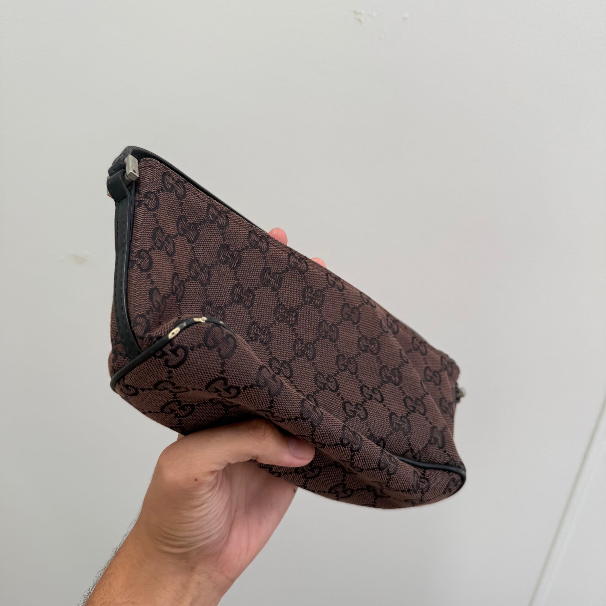 Gucci Boat Pochette Canvas Brown