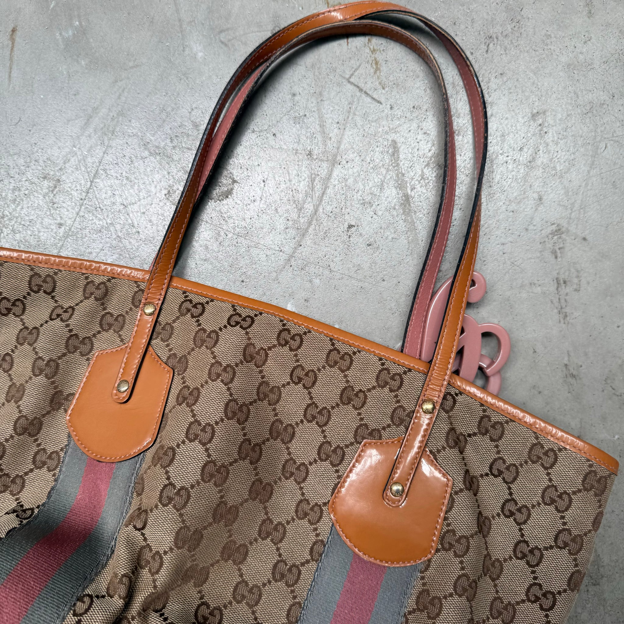 Gucci GG Canvas Jolicoeur Tote Bag 'Red/Grey'