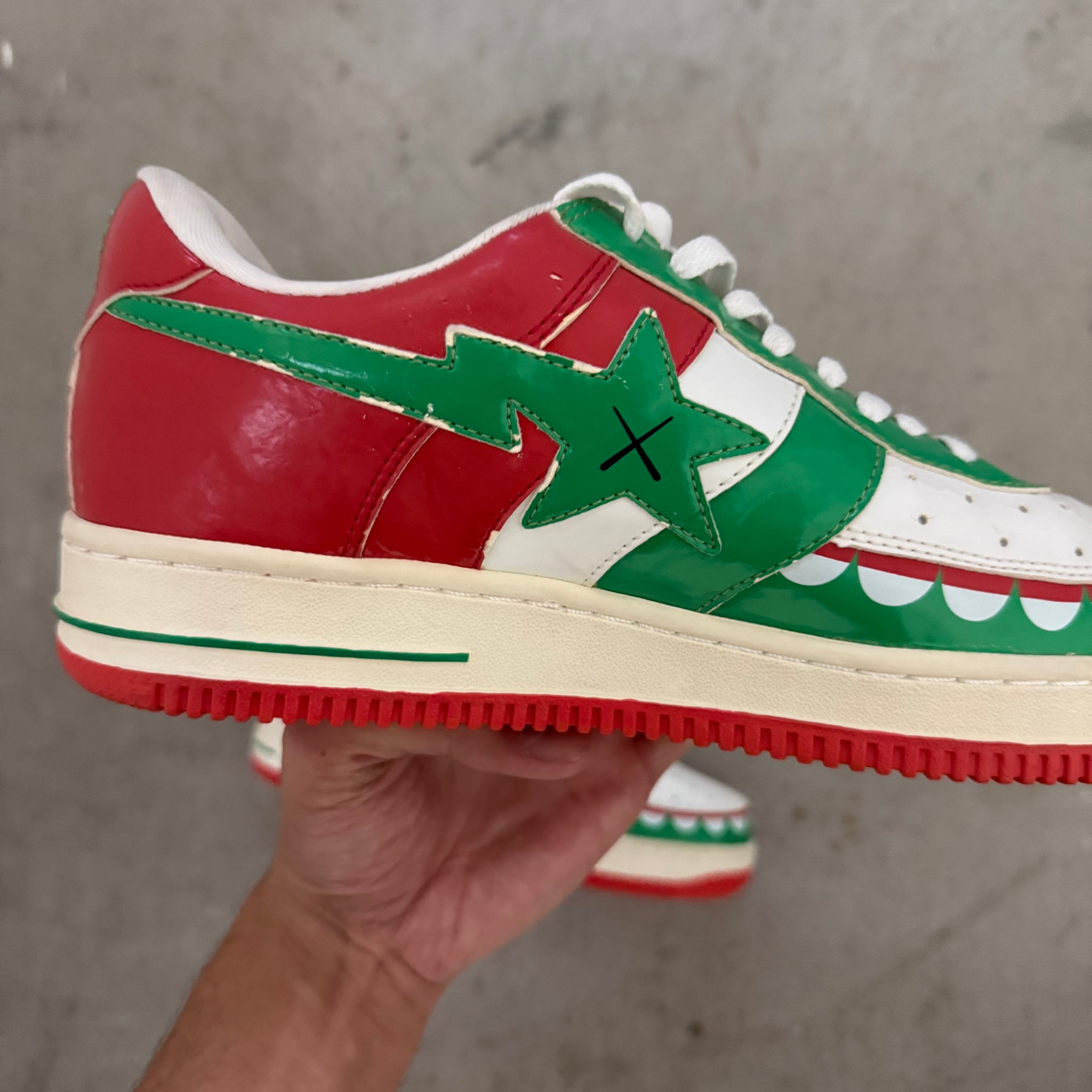 A Bathing Ape Bape Sta Low Kaws Chompers Red Green (US10)