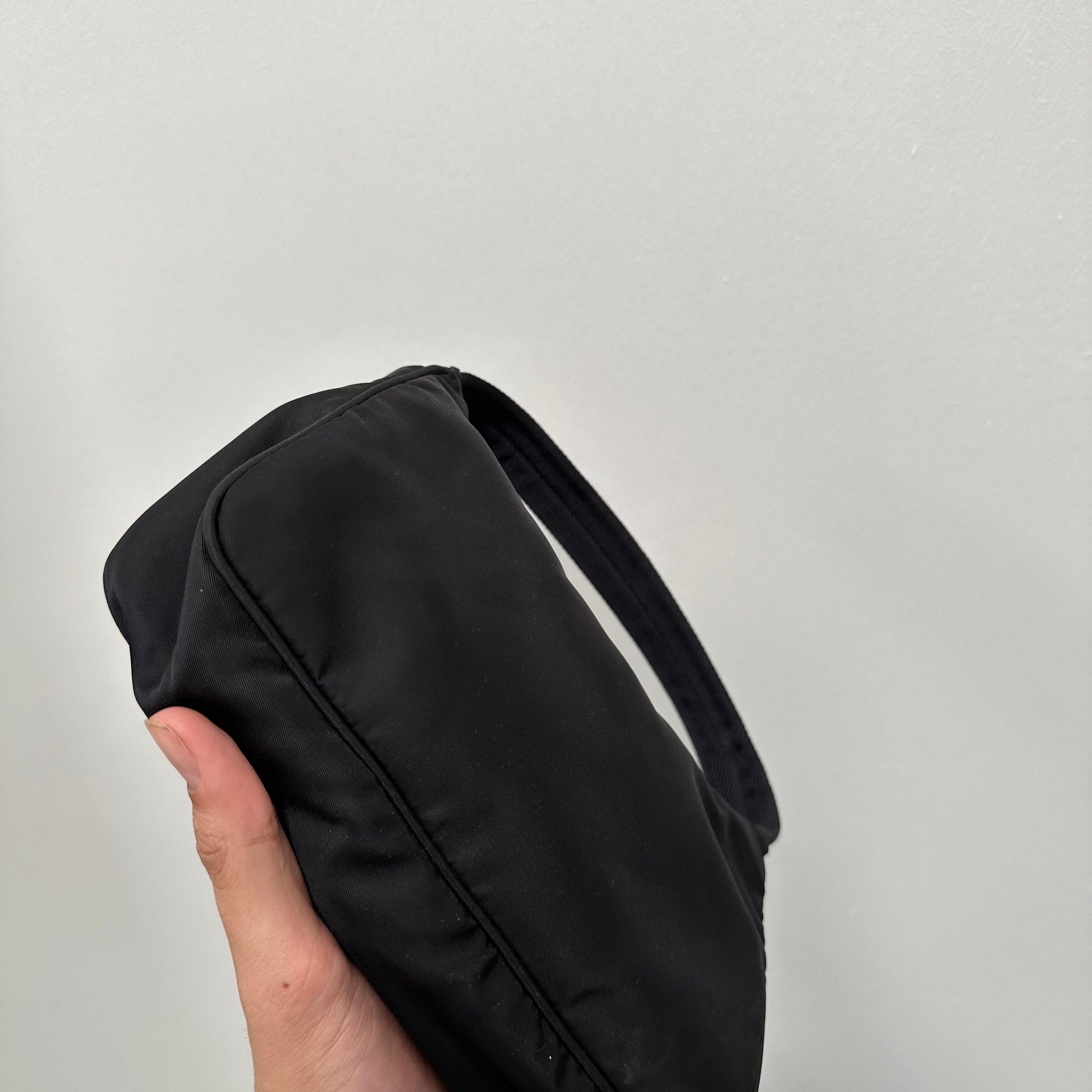 Prada Black Nylon Shoulder Hobo Bag