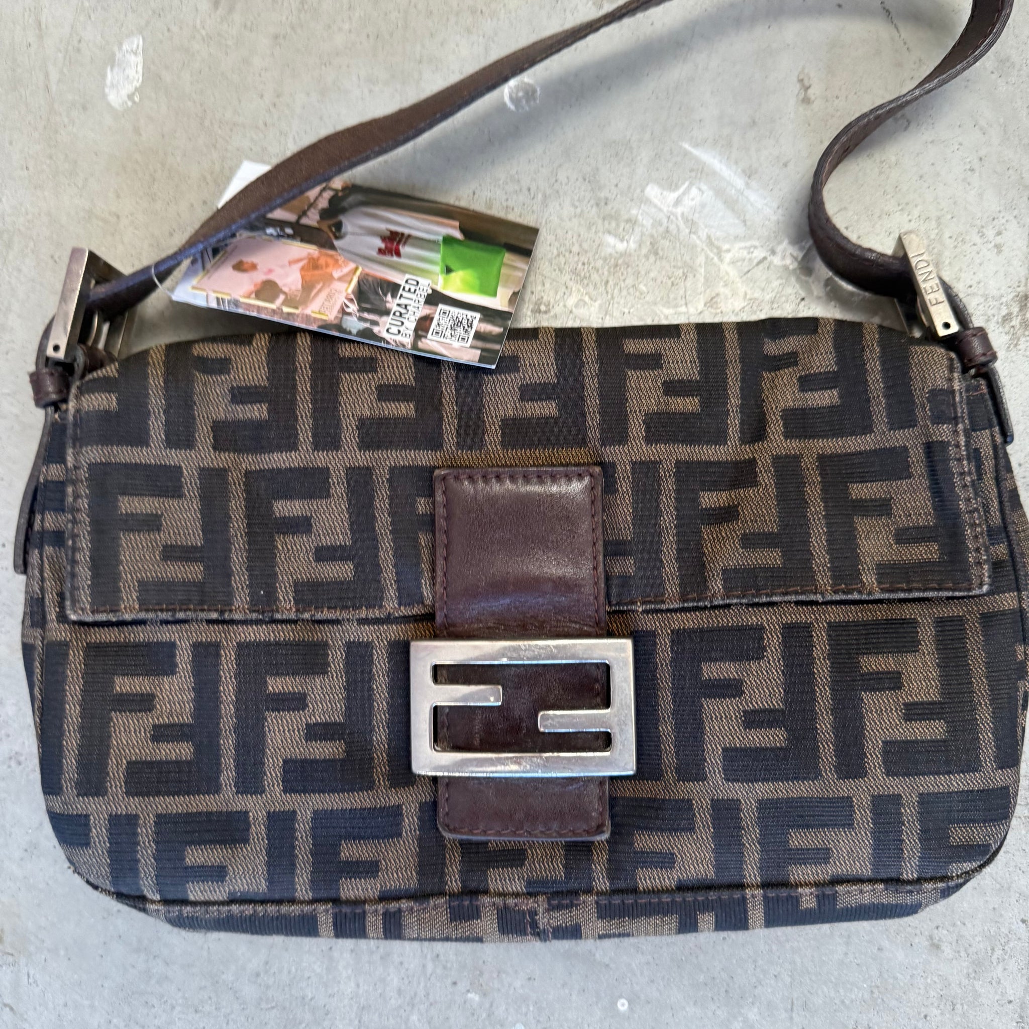 Fendi Zucca Print Baguette Bag