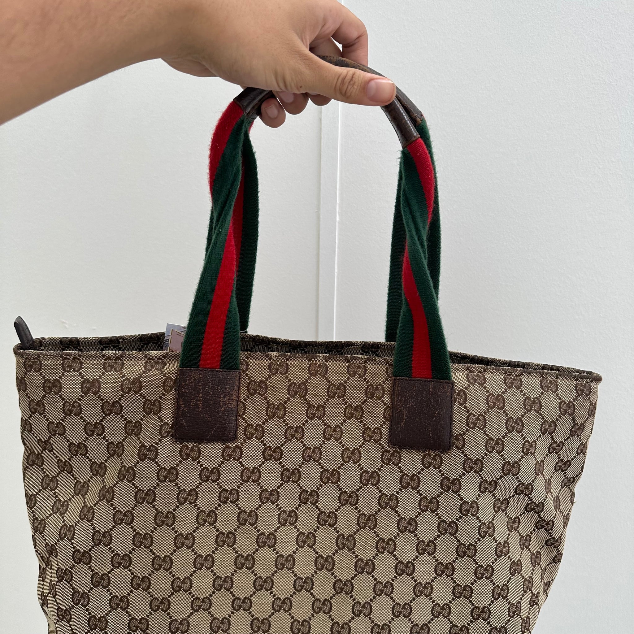 Gucci Stripe Strap Rectangle Tote Bag