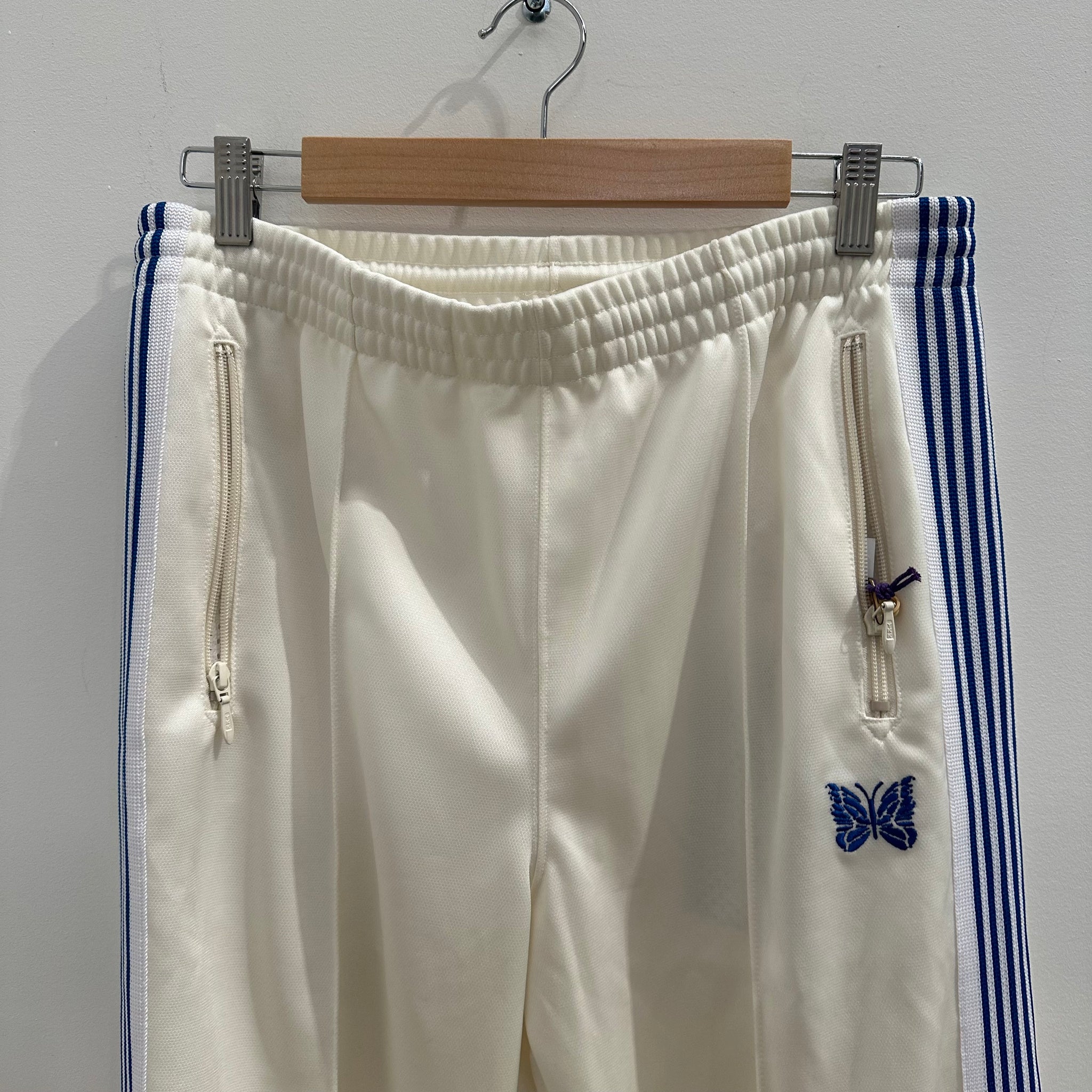 Needles Poly Smooth Track Pants 'White/Blue' Exclusive (Size M)