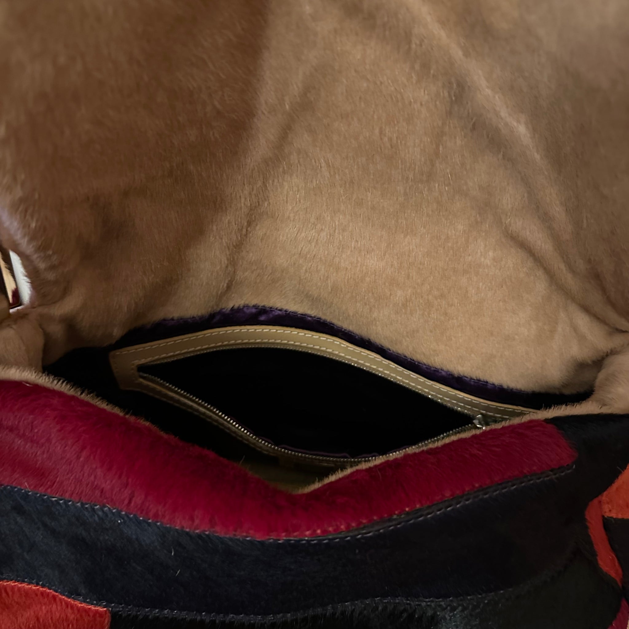Fendi Colourblock Fur Mamma Baguette Bag