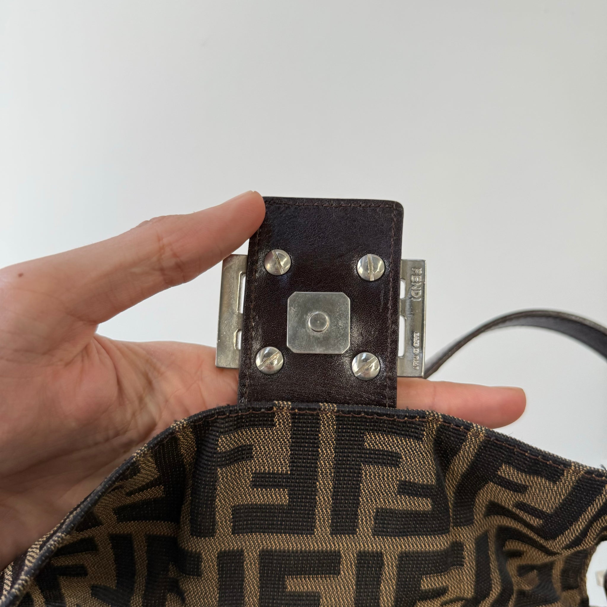 Fendi Zucca Print Baguette Bag