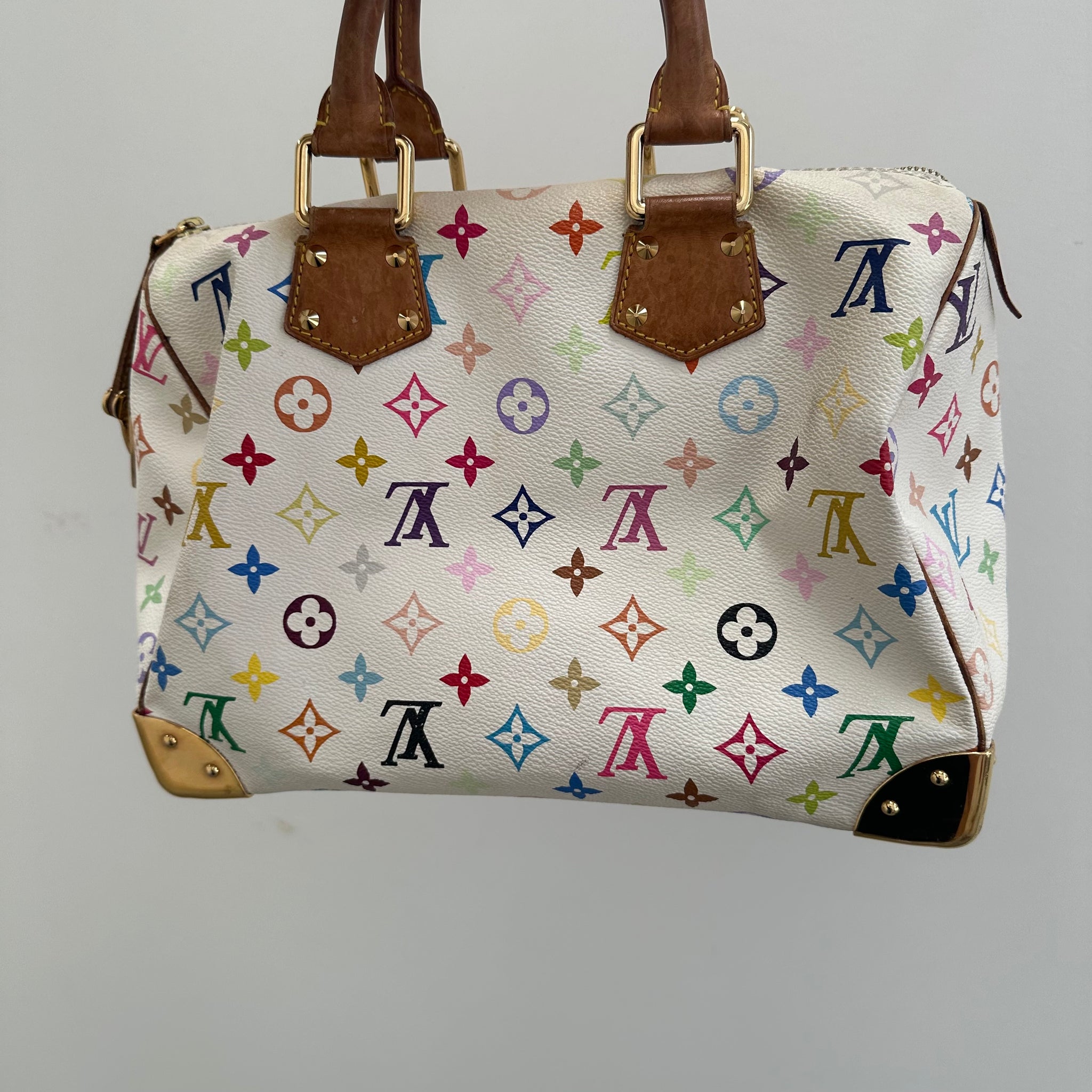 Louis Vuitton Takashi Murakami Speedy 30 Handbag Multicolour/White