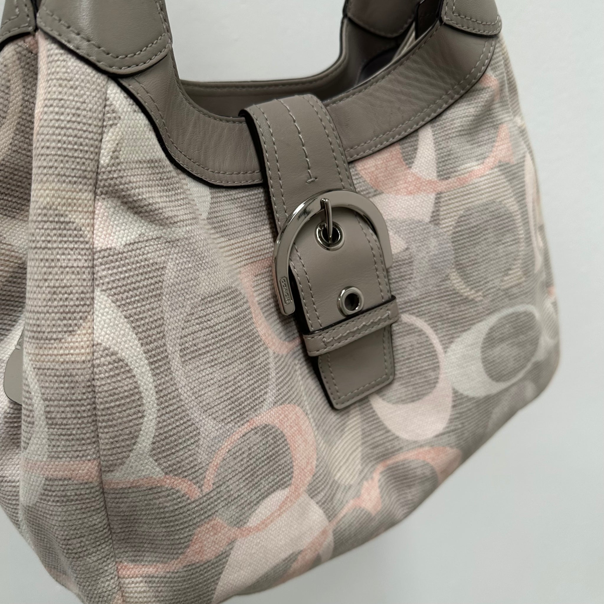 Coach Tri Colour Logo Print Double Strap Shoulder Bag