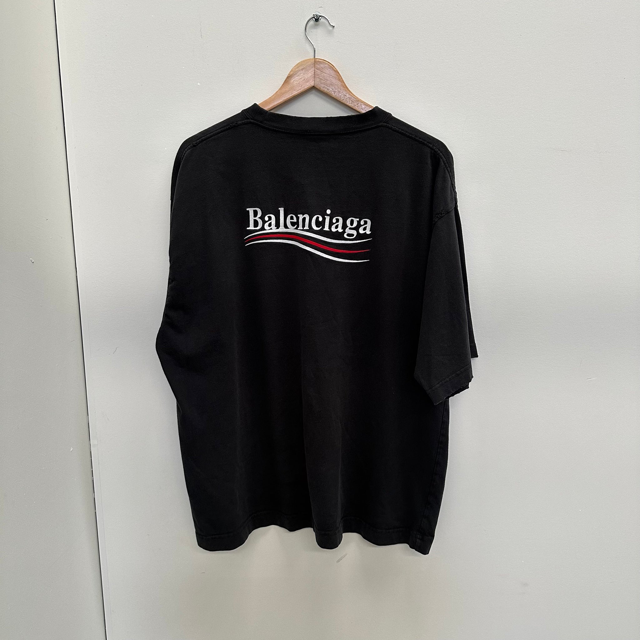 Balenciaga Political Campaign Logo Tshirt Black (Size L)