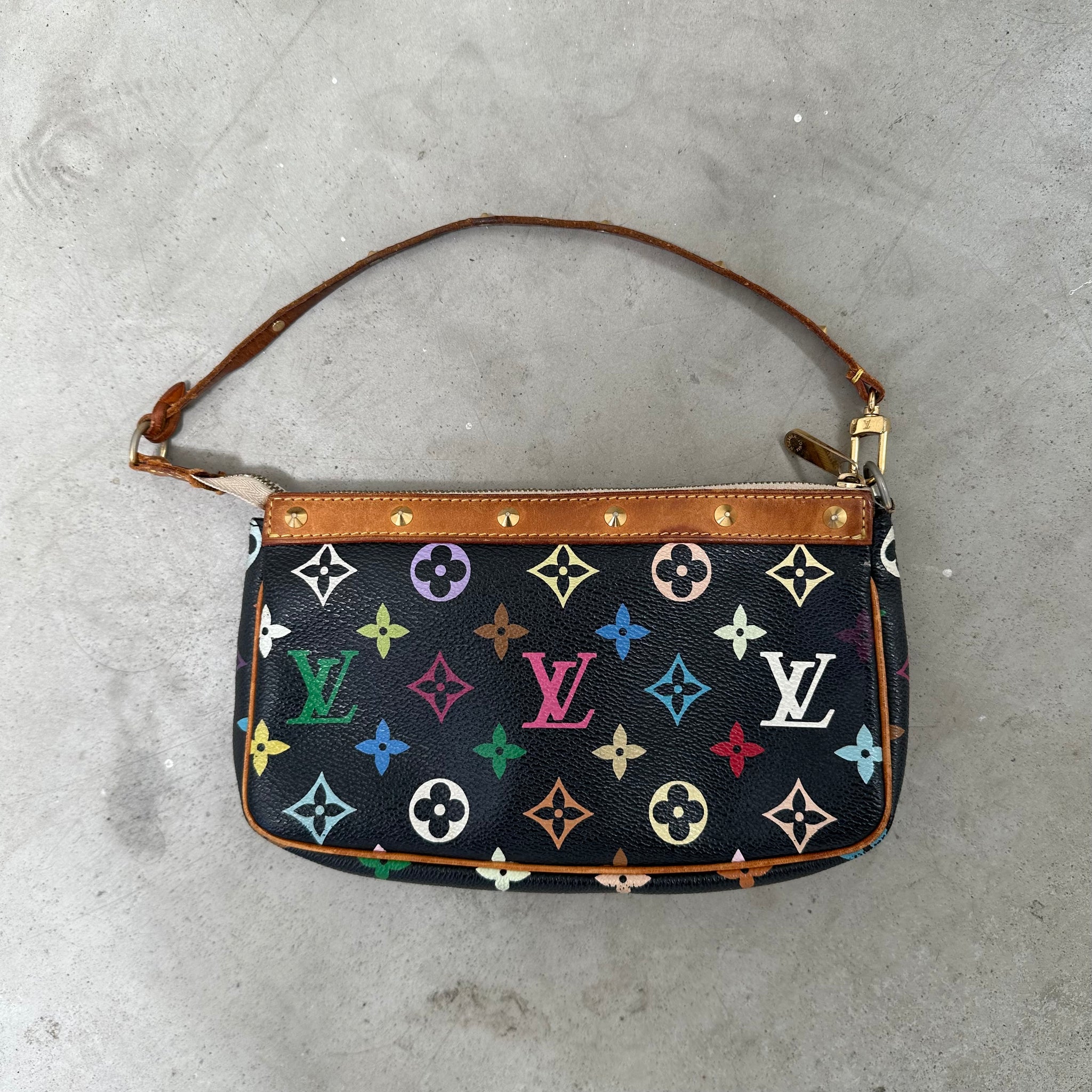 Louis Vuitton Murakami Multicolor Pochette Bag Black