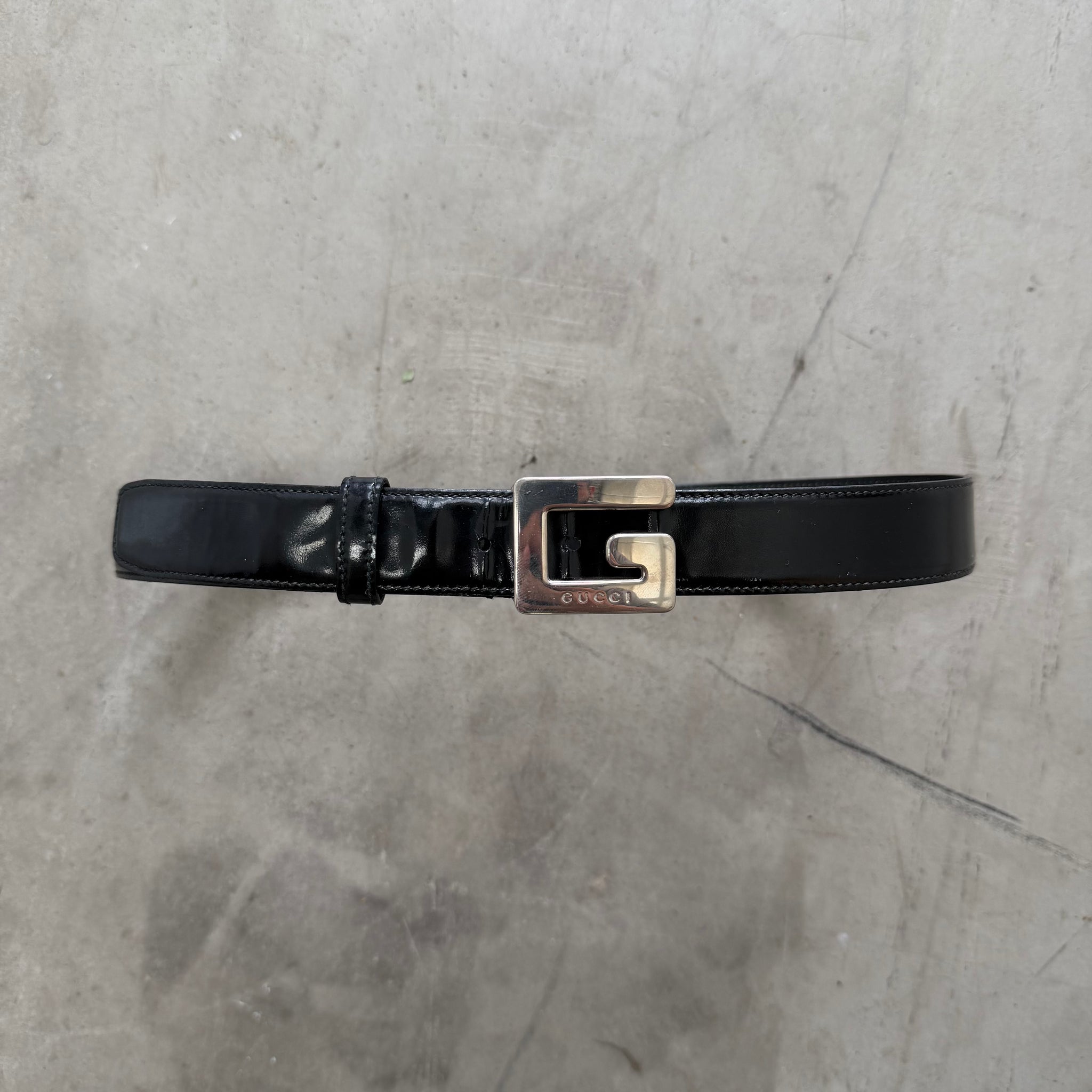 Gucci G Buckle by Tom Ford Belt Silver/Black (75cm 