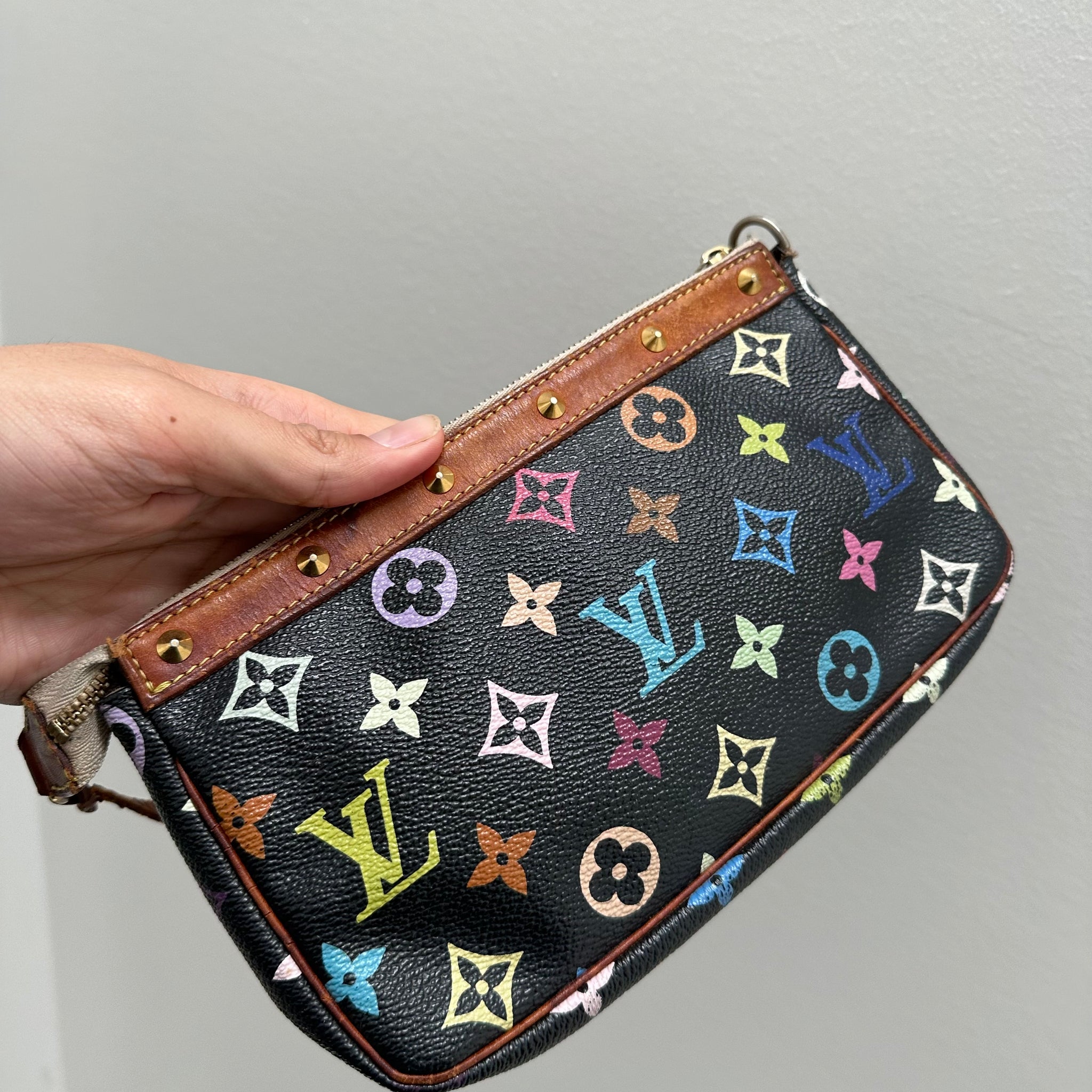 Louis Vuitton Murakami Multicolor Pochette Bag Black