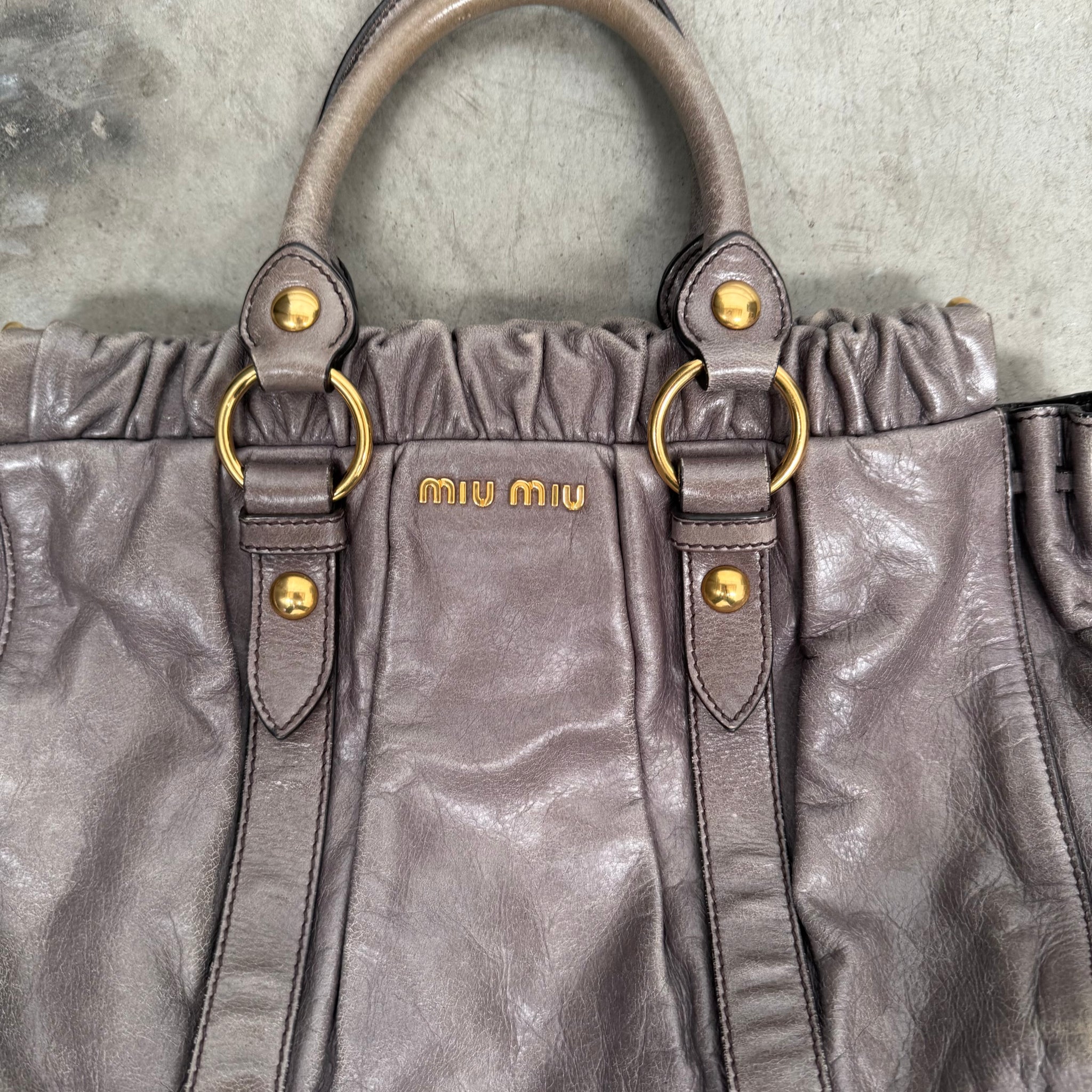 Miu Miu Vitello Leather Hand Bag
