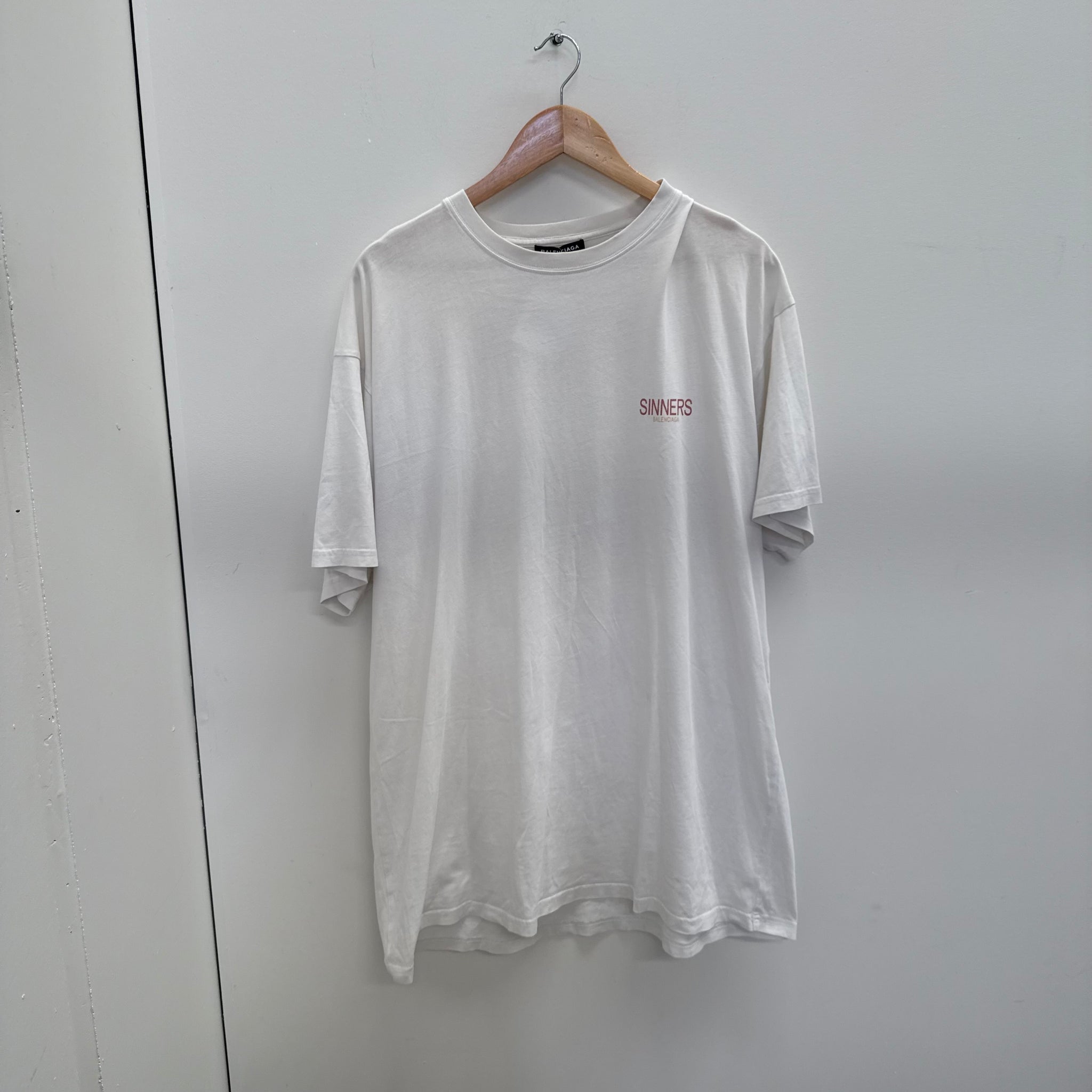 Balenciaga White Sinners T Shirt (fits L-XL)