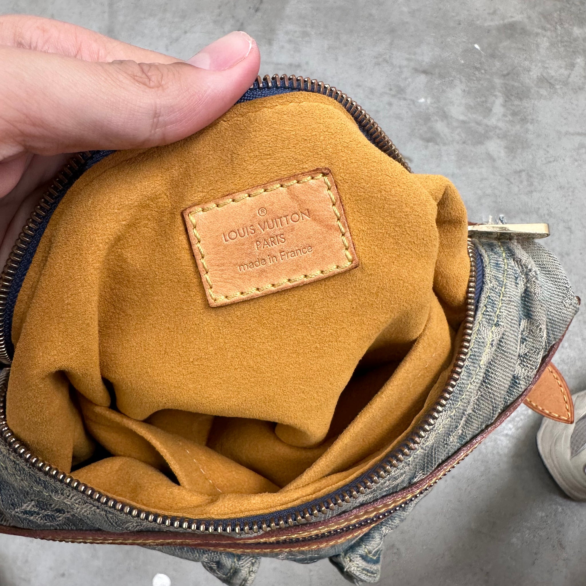 Louis Vuitton Monogram Denim Baggy PM Blue with Long Strap