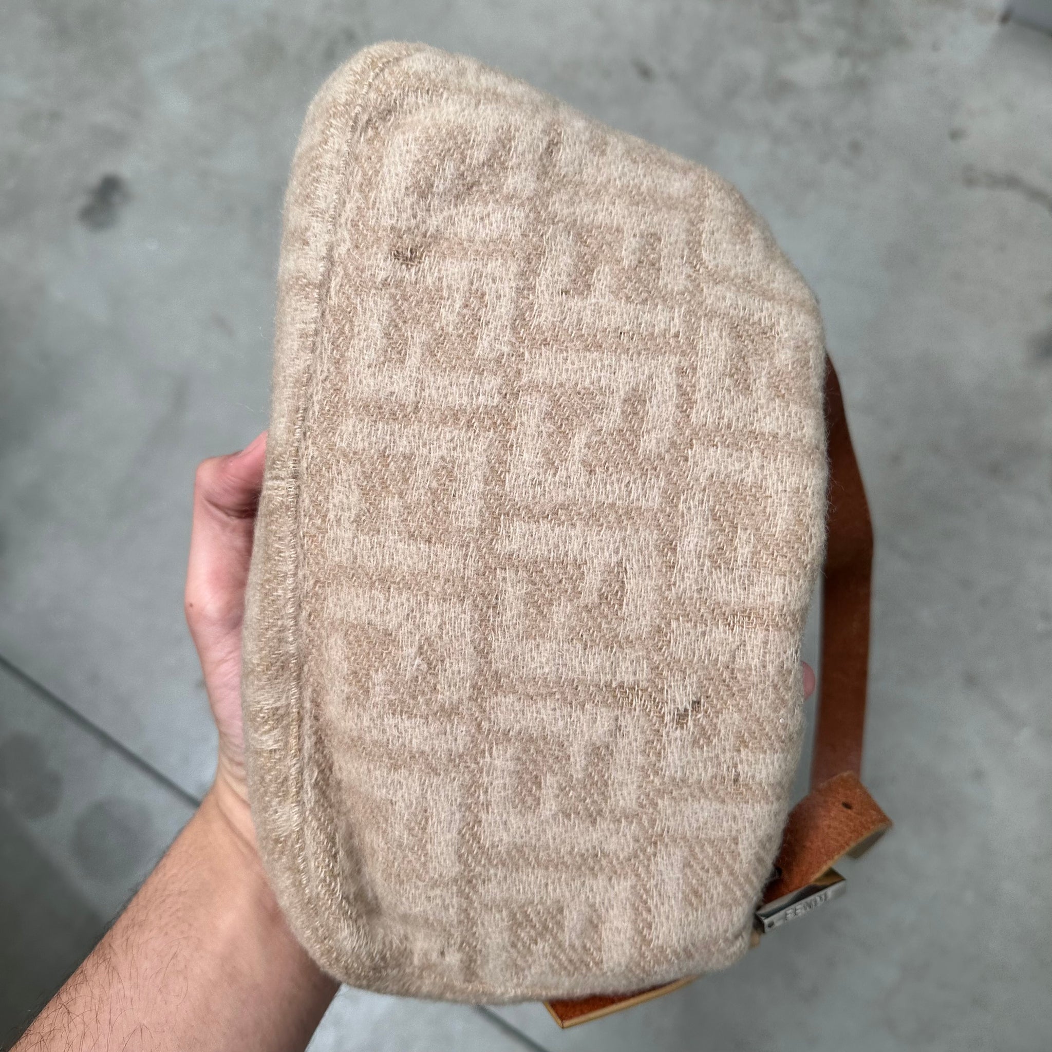 Fendi Wool Baguette Shoulder Bag