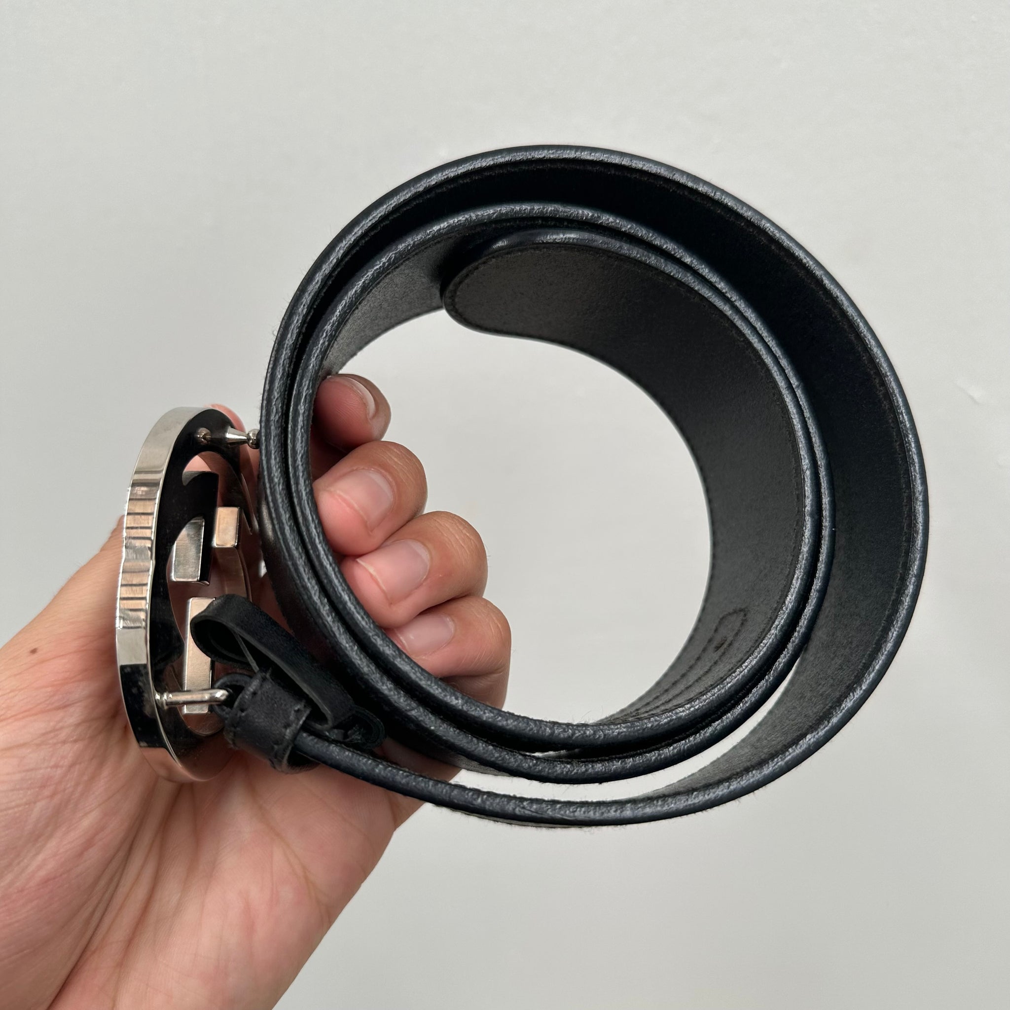Gucci GG Black Leather Belt