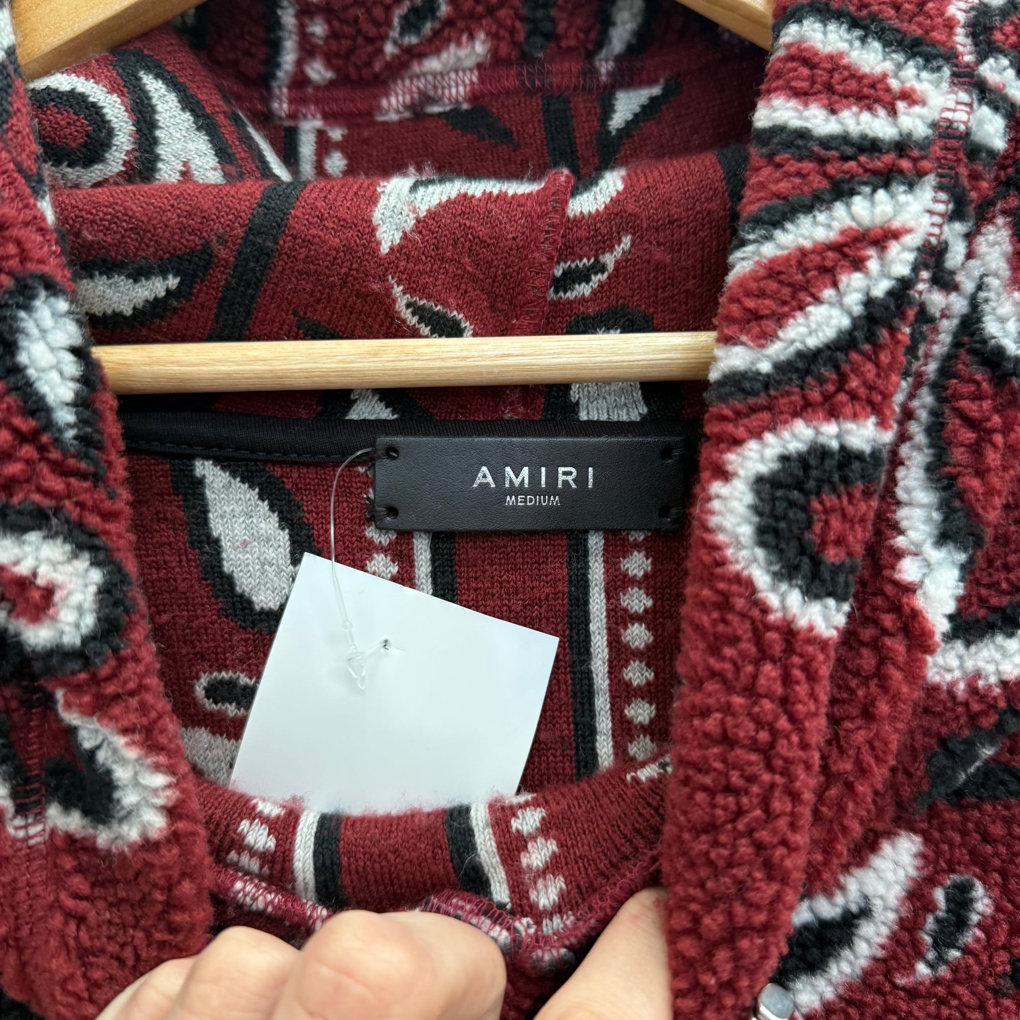 Amiri Bandana Fleece Jacket Red (Size L)