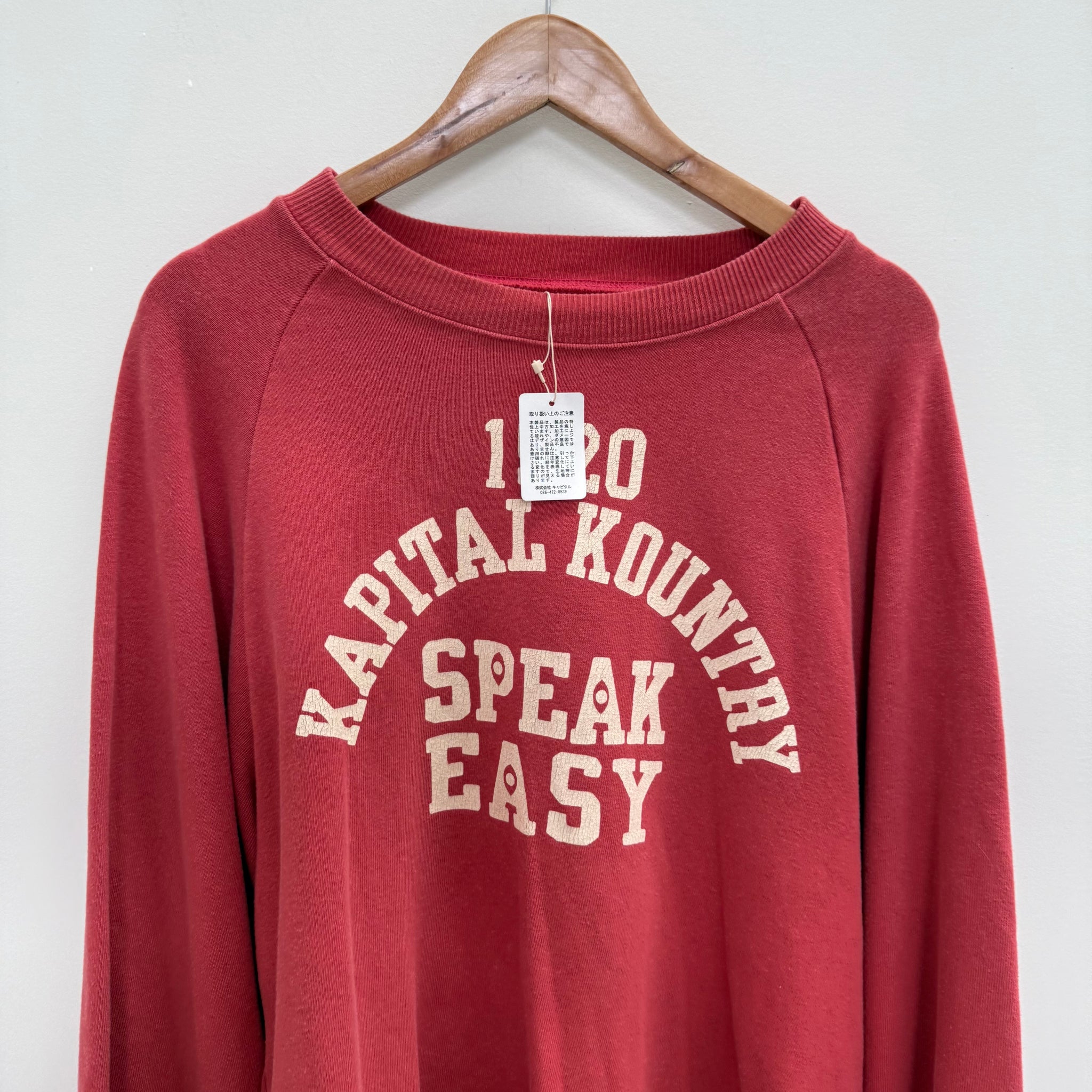 Kapital Speak Easy Red Crewneck (Size 5 L/XL)