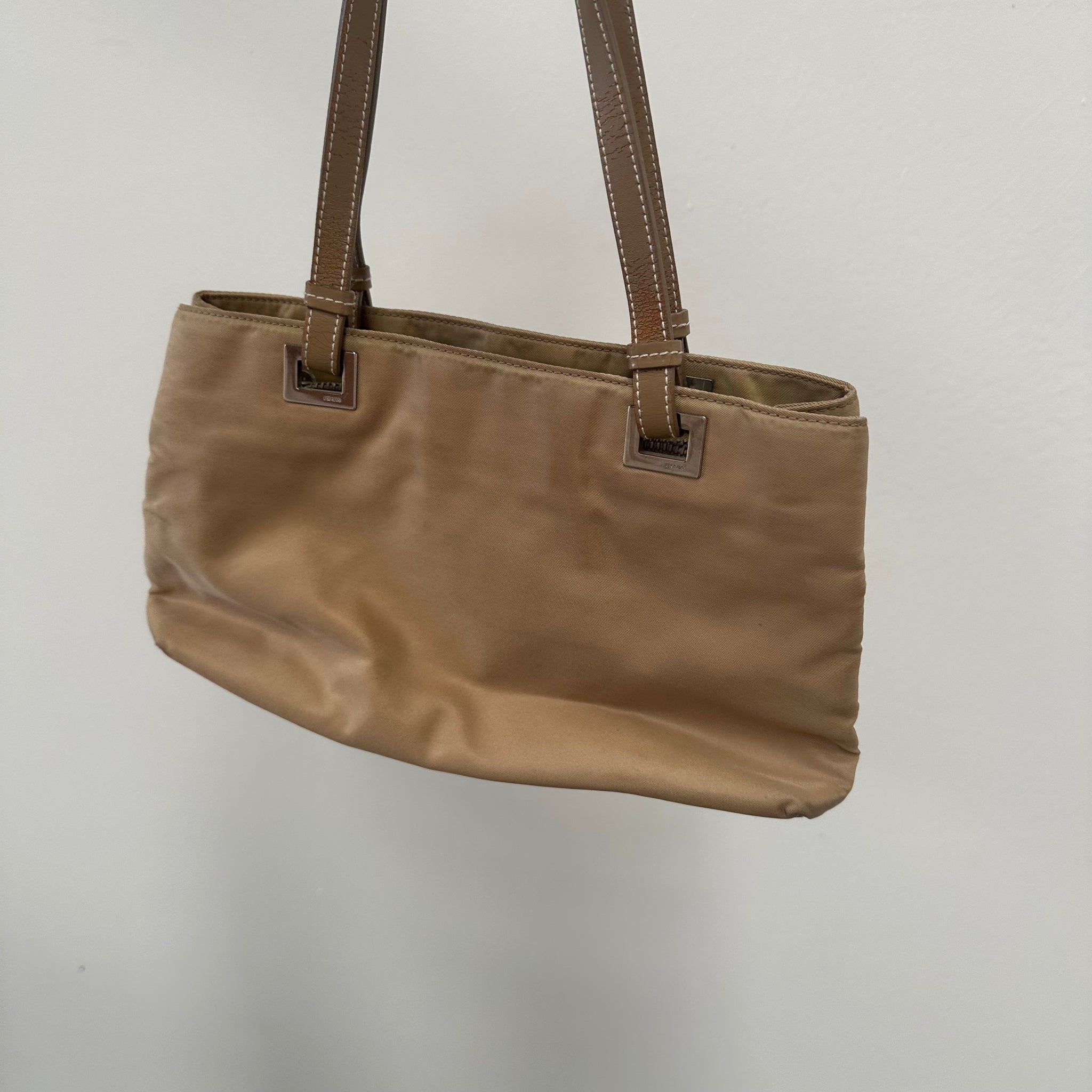 Prada Nylon Beige Hand / Shoulder Bag