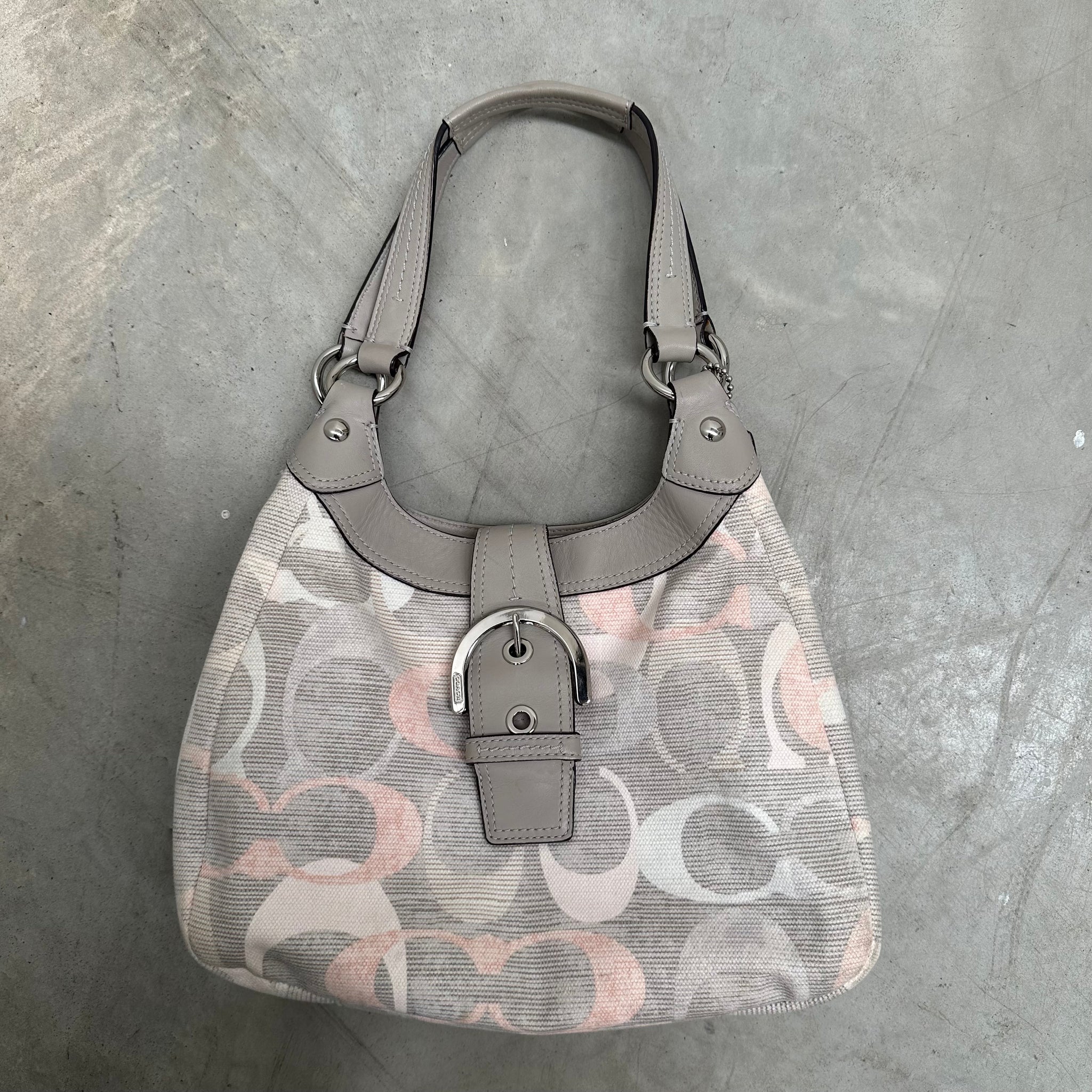 Coach Tri Colour Logo Print Double Strap Shoulder Bag