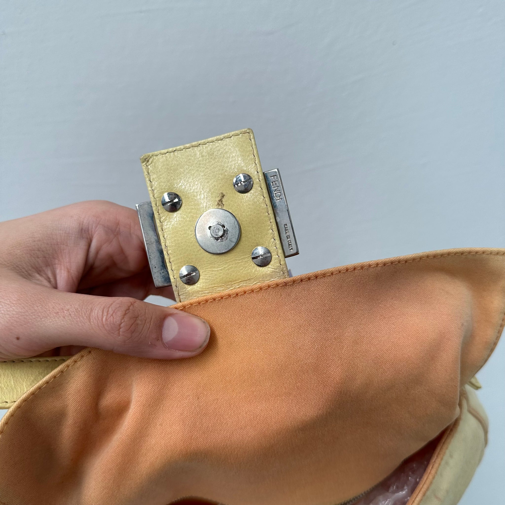 Fendi Baguette Yellow Shoulder Bag