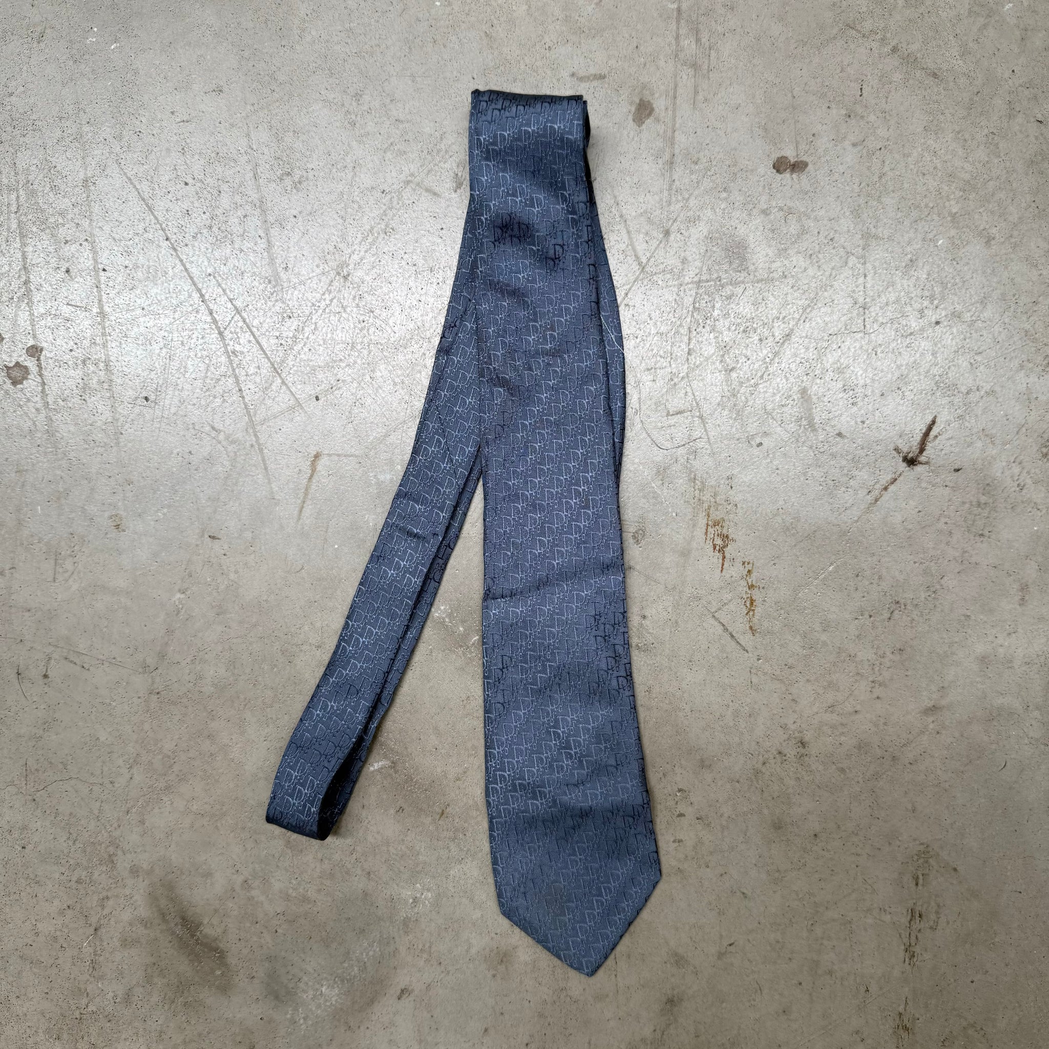 Dior Trotter Monogram Tie Blue