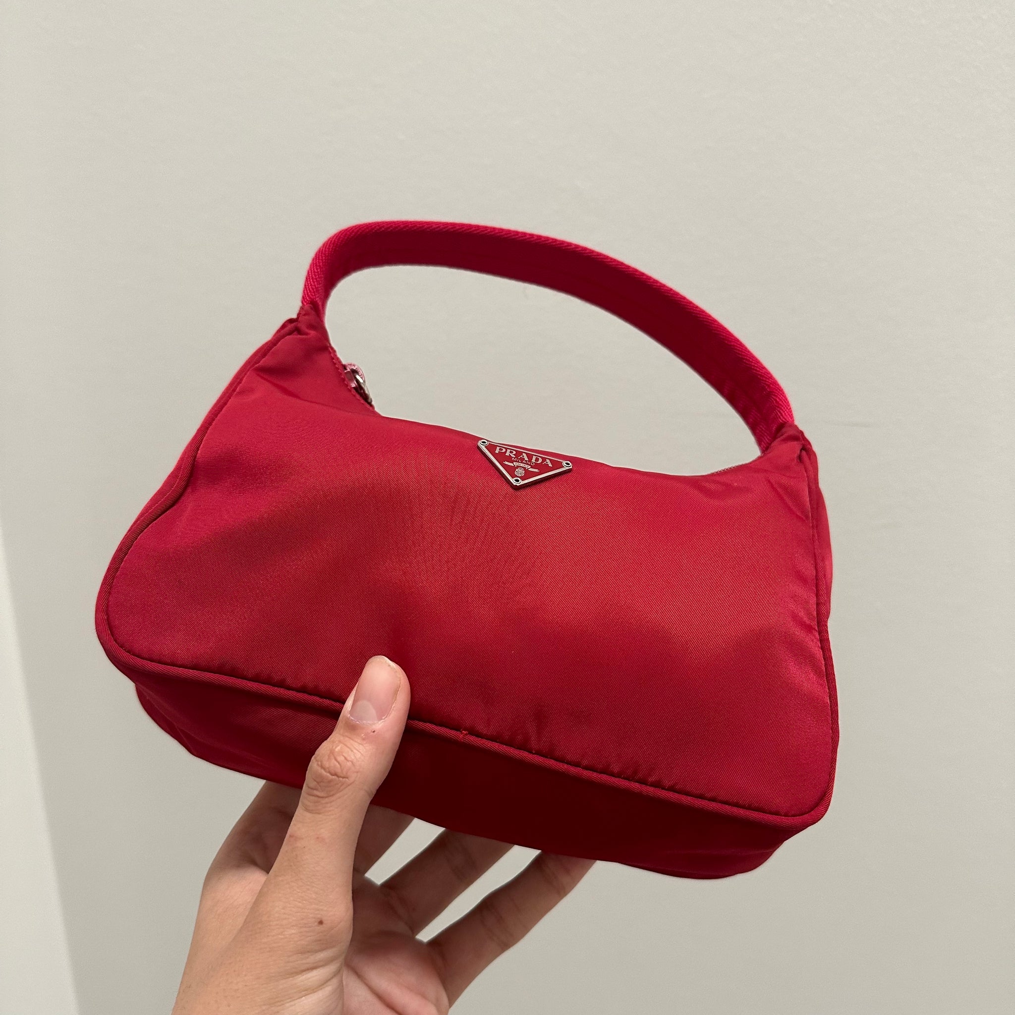 Prada Hobo Shoulder Bag Red