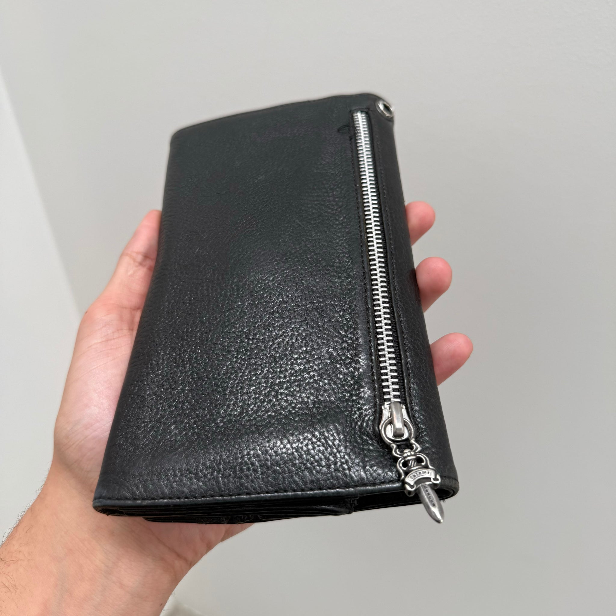 Snap Button Wallet Chrome Hearts Double Button Snap Wallet Black – Curated by Charbel