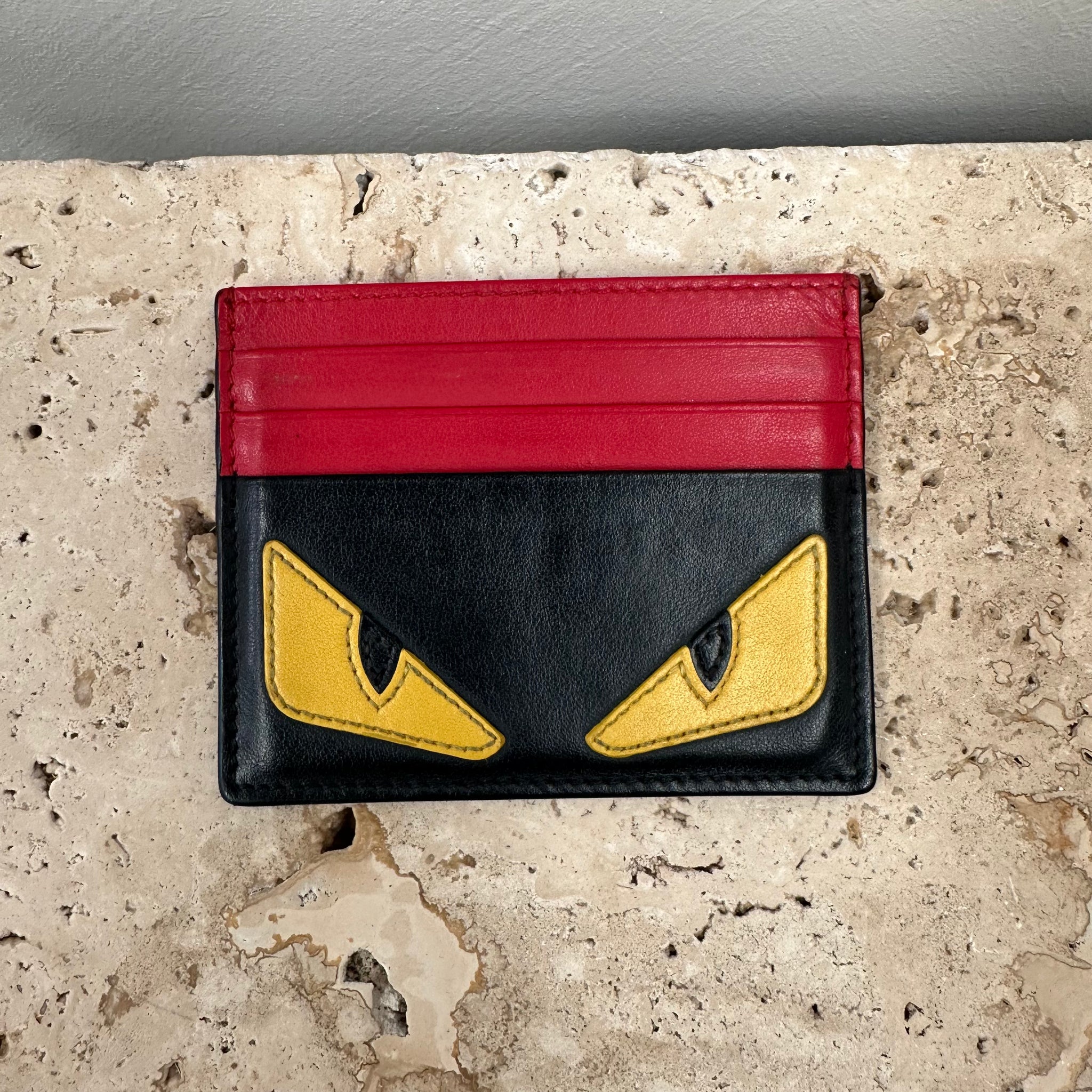 Fendi Bug Eyes Leather Card Holder