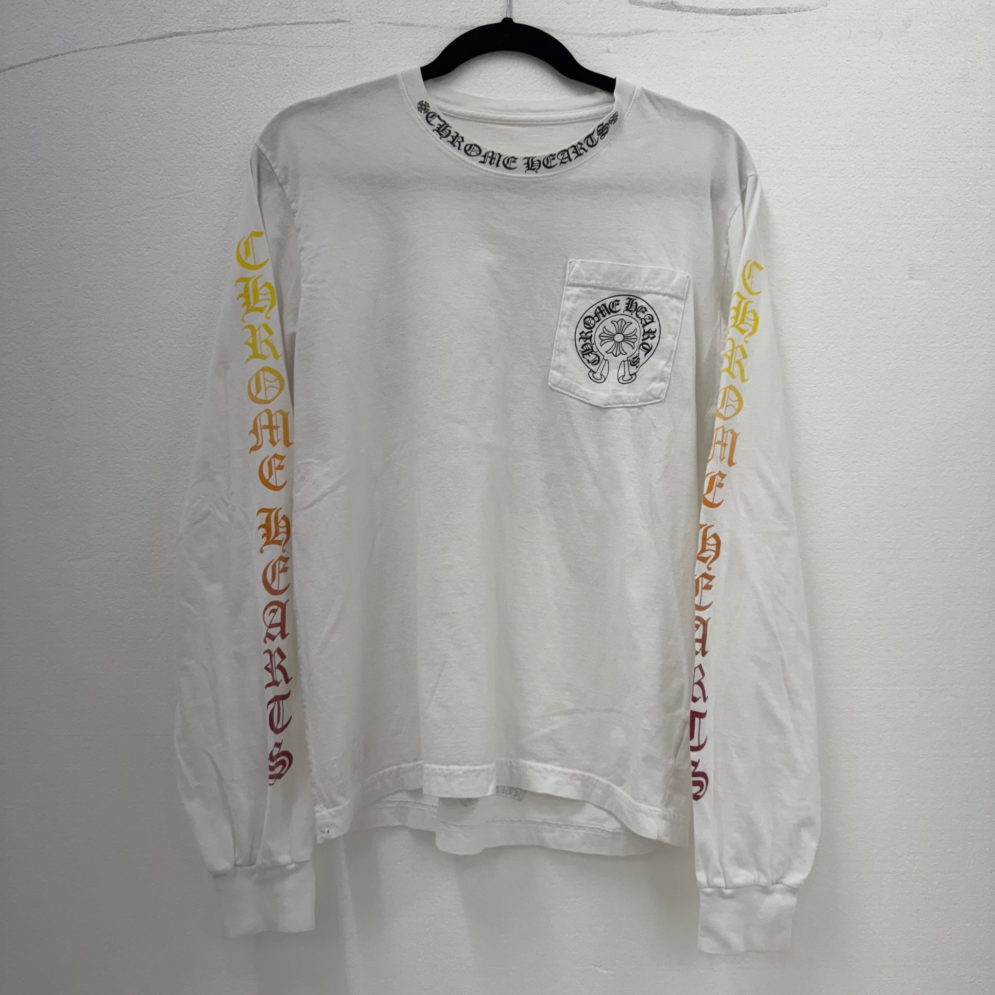 Chrome Hearts Rainbow Logo L/S Tee White Size M