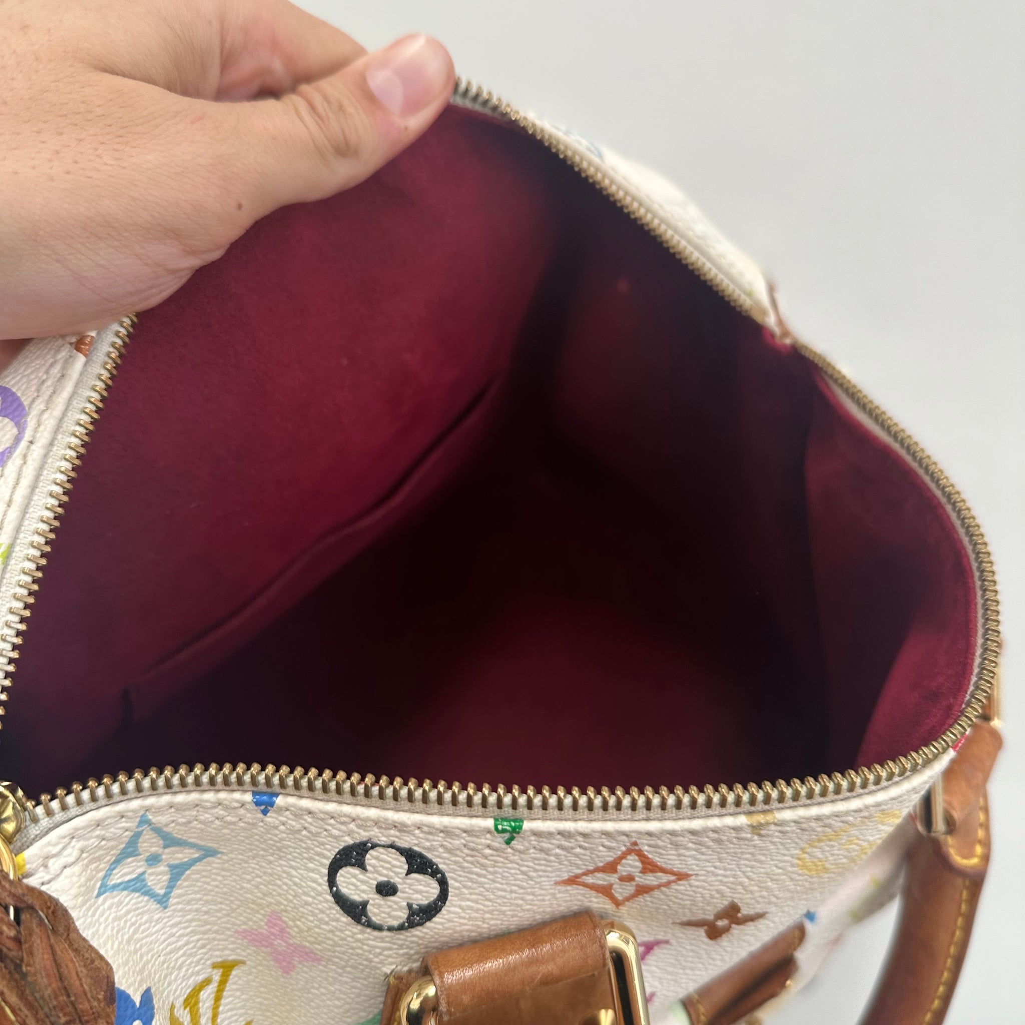 Louis Vuitton Takashi Murakami Speedy 30 Handbag Multicolour/White