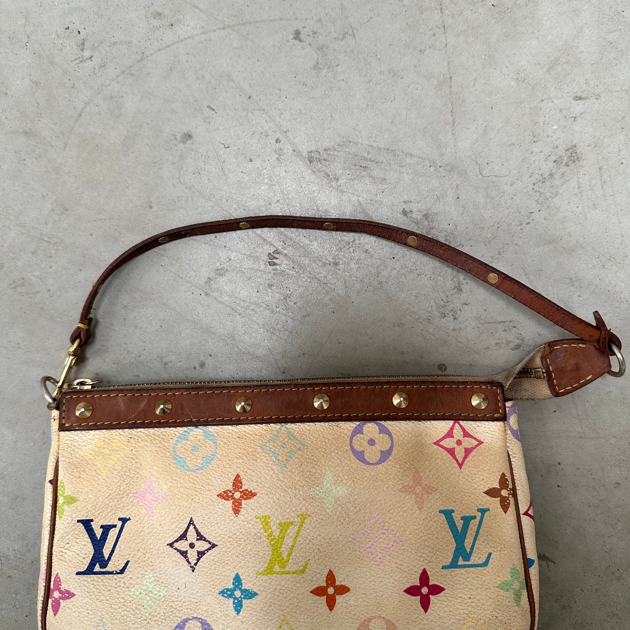 Louis Vuitton Murakami Multicolor Pochette Bag White