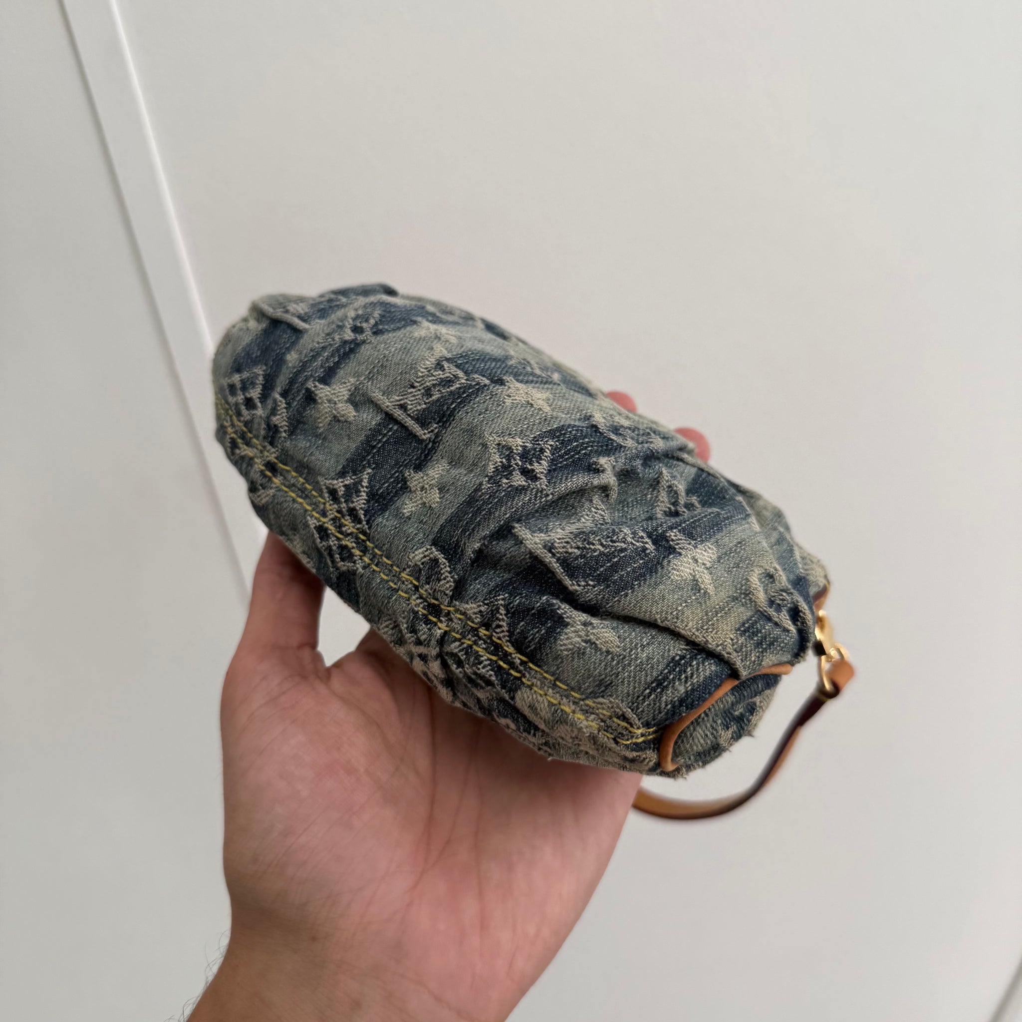 Louis Vuitton Monogram Denim Trousse Leie Pouch / Pochette Bag Blue