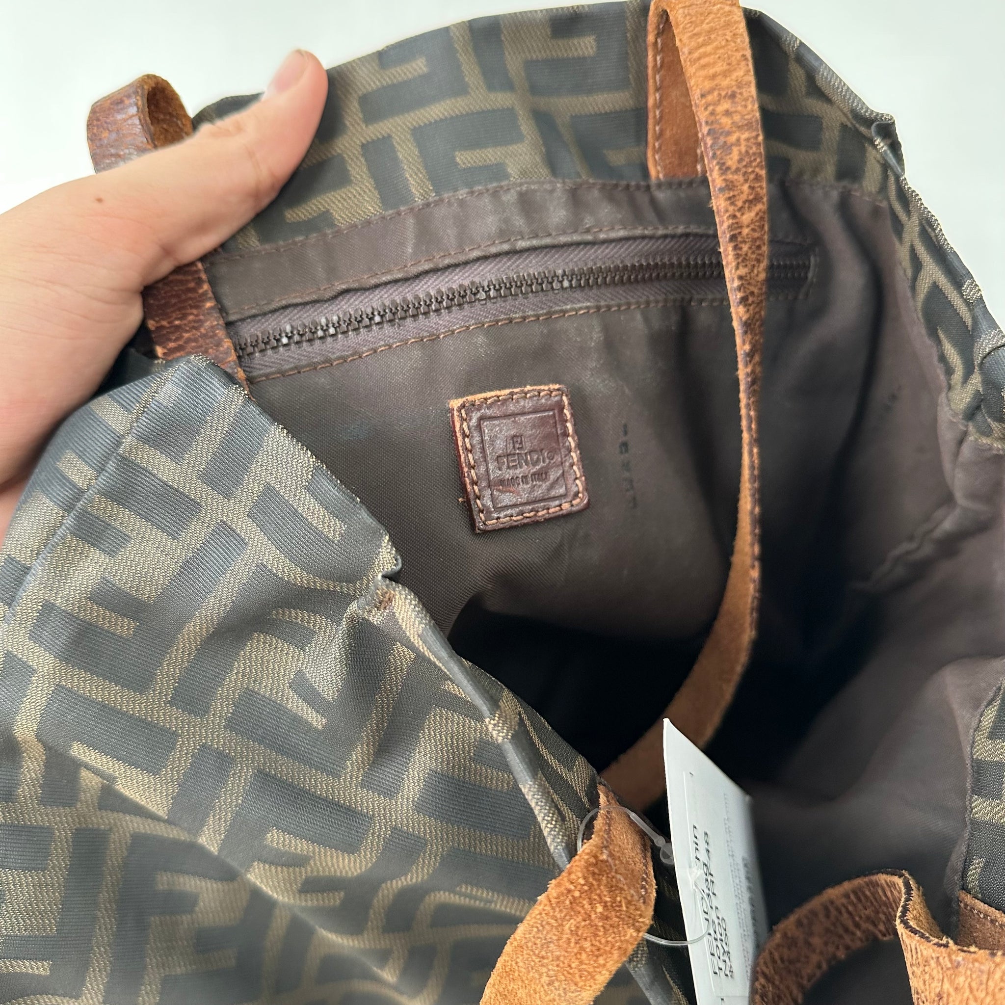 Fendi Zucca Print Thin Strap Tote Bag