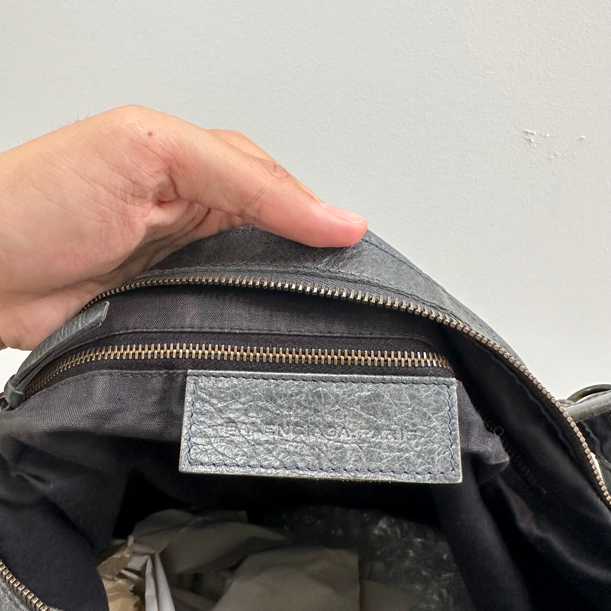 Balenciaga The Day Editors Shoulder Bag Grey