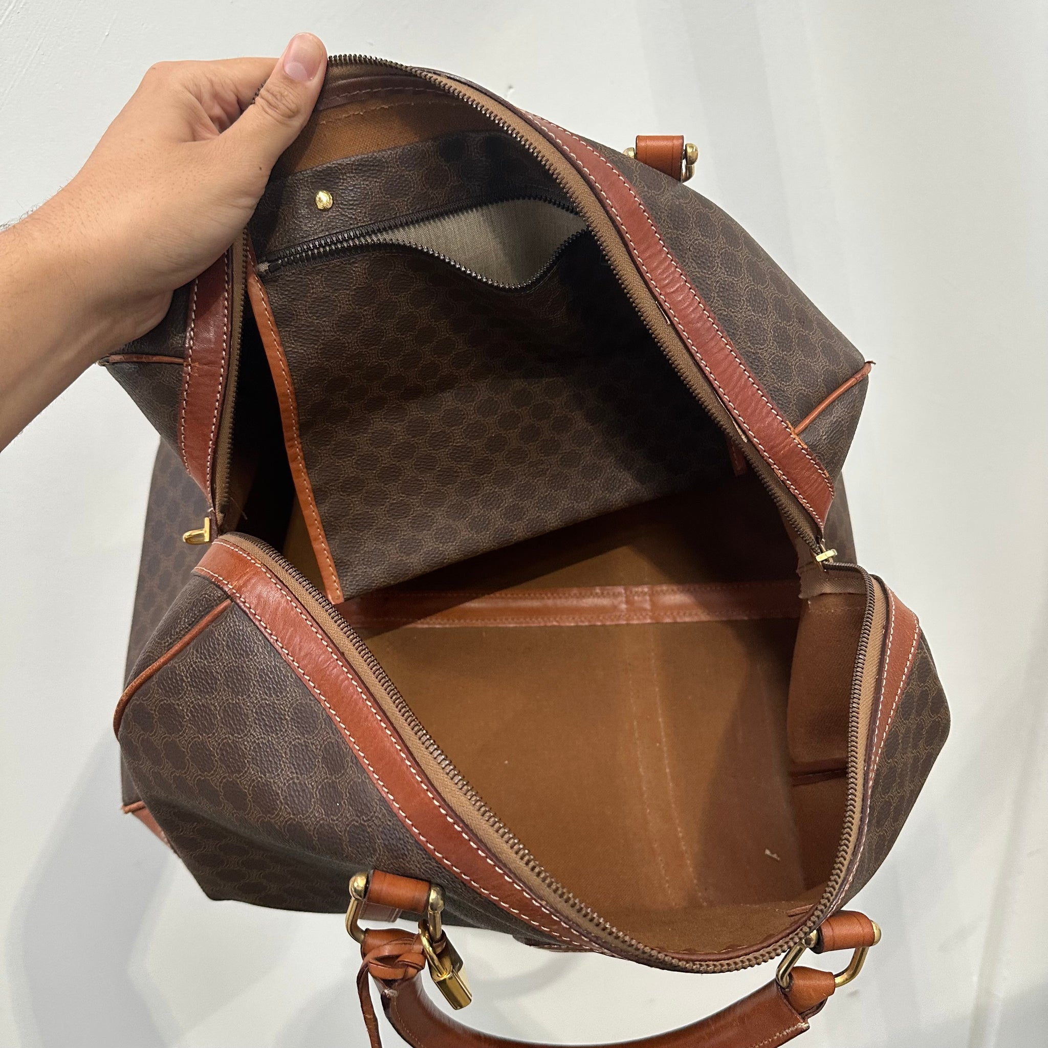 Celine Macadam Travel Boston Bag with Key