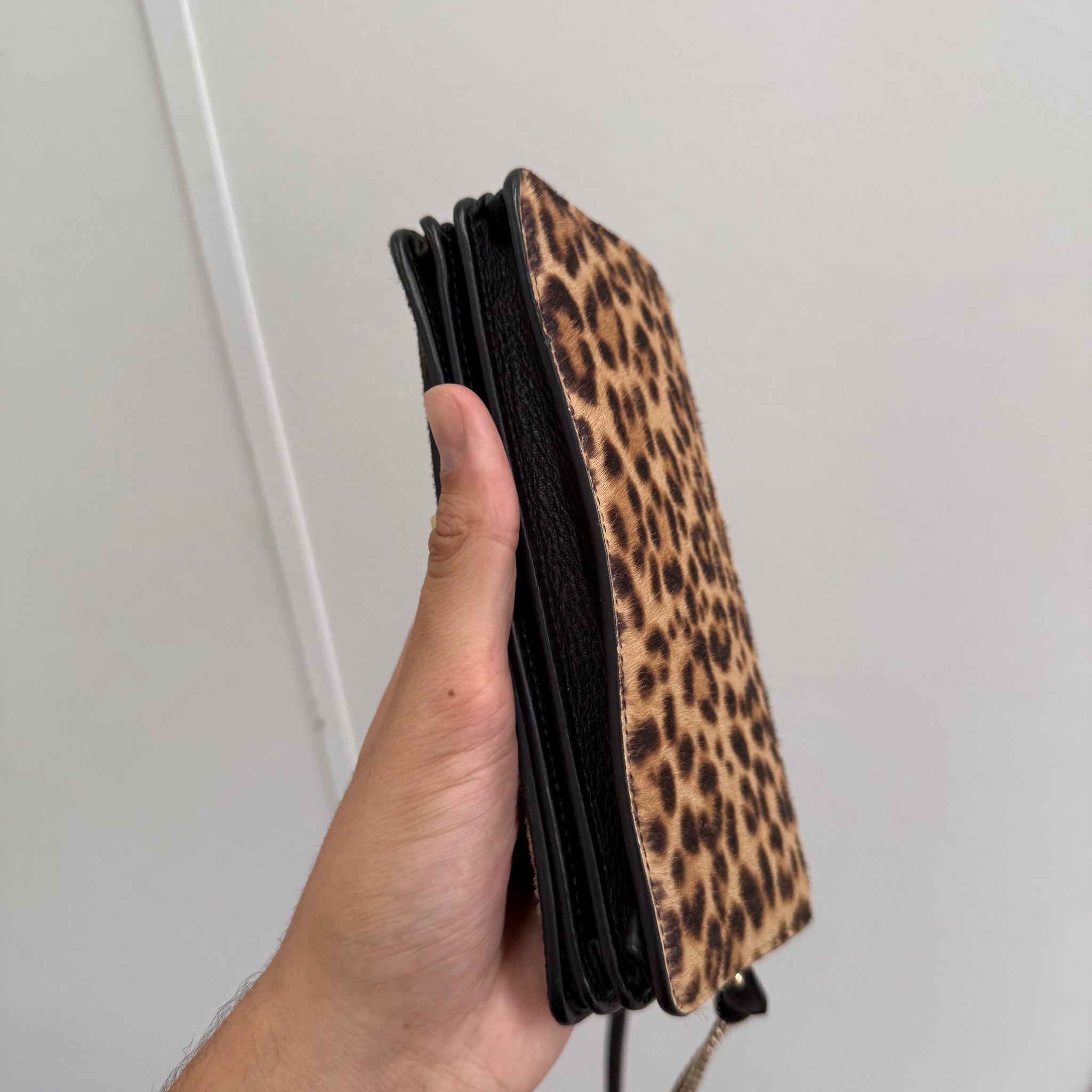 Burberry Madison Leopard Print Wallet on Chain