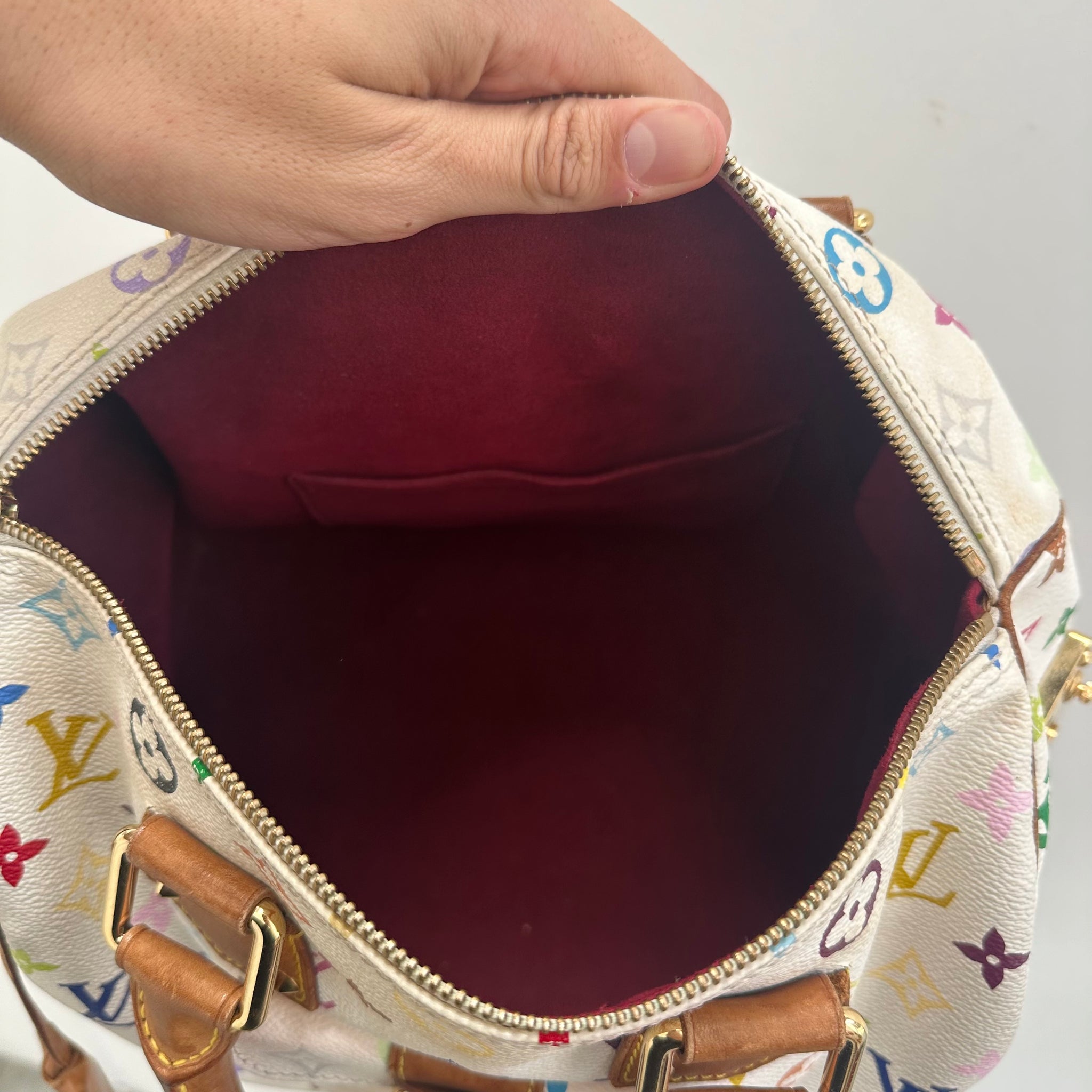 Louis Vuitton Takashi Murakami Speedy 30 Handbag Multicolour/White