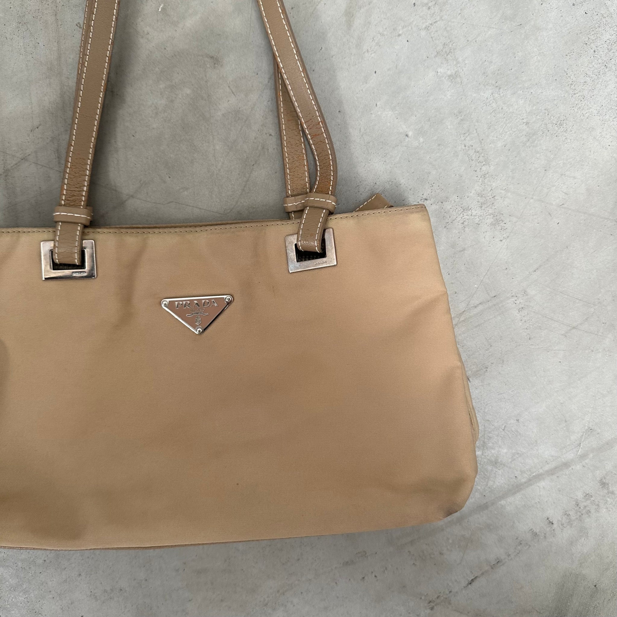 Prada Nylon Beige Hand / Shoulder Bag