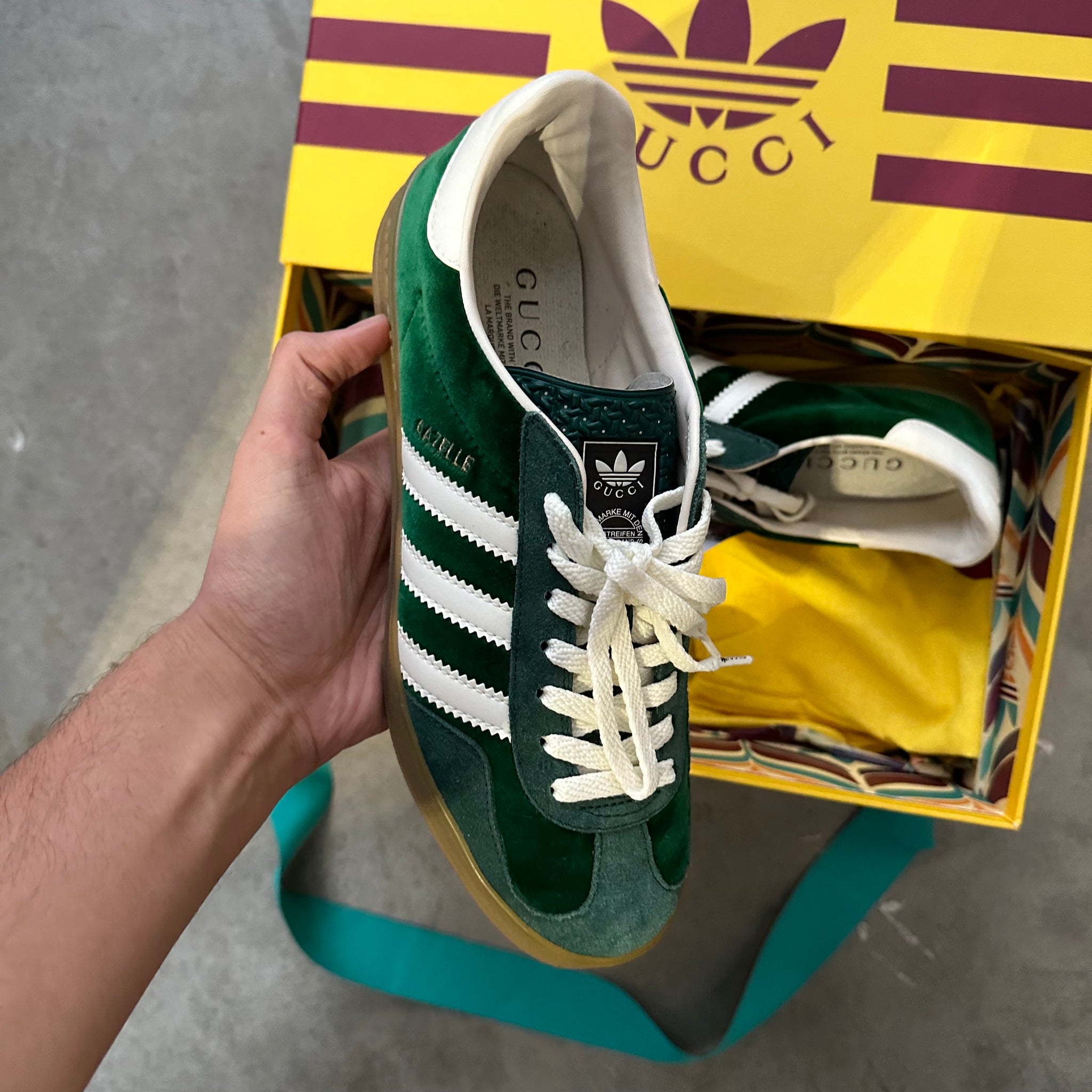 Adidas x Gucci Gazelle Green US8 Curated by Charbel Adidas x Gucci Gazelle Green US8 Curated by Charbel