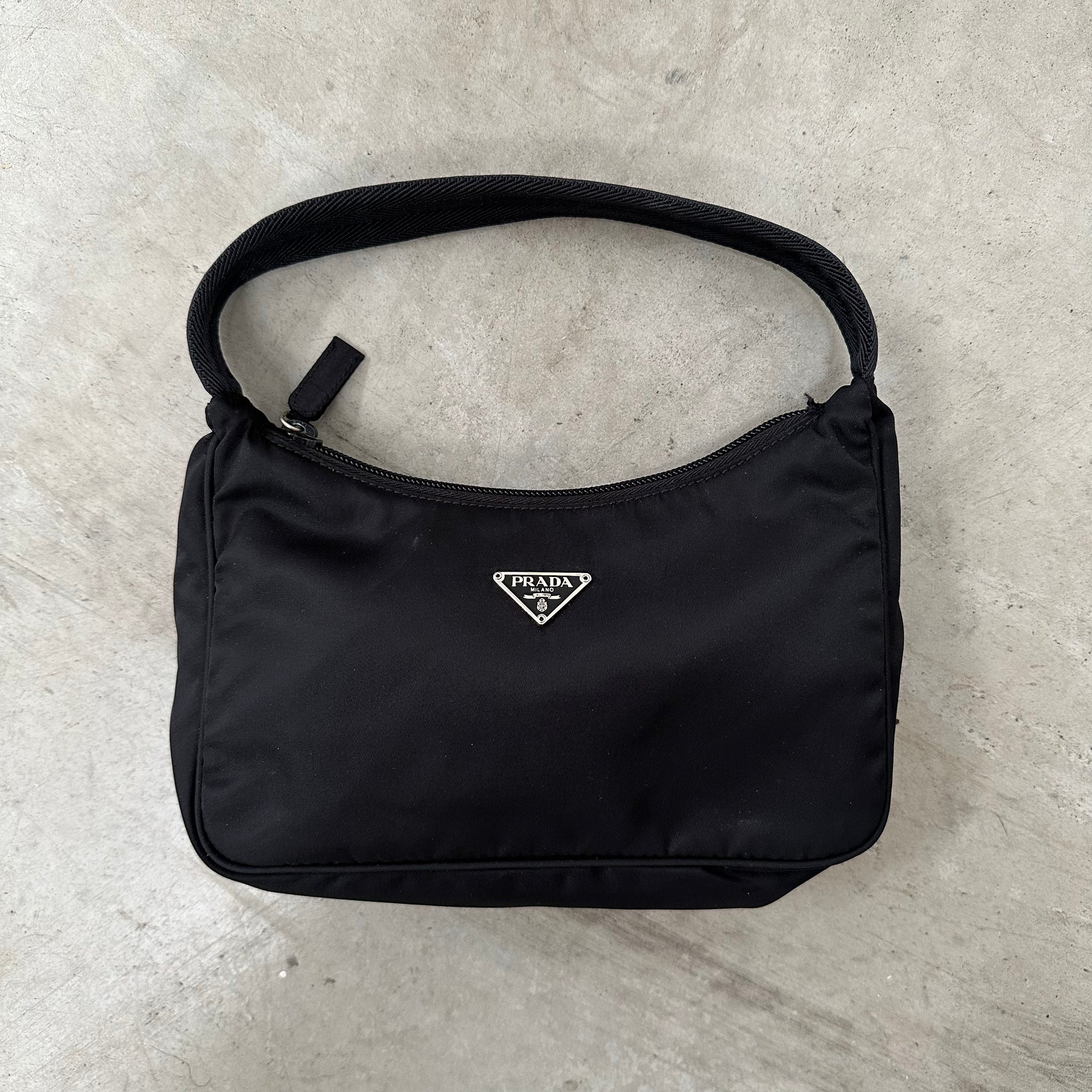 Prada Black Nylon Shoulder Hobo Bag