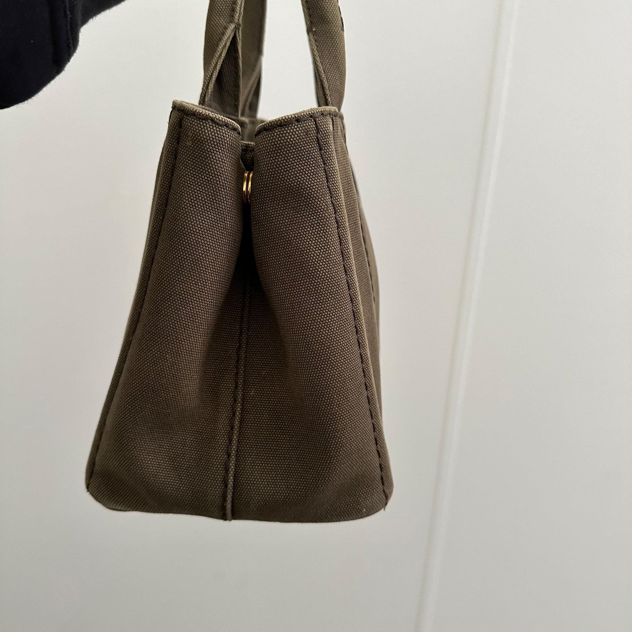 Prada Canapa Khaki Tote Bag