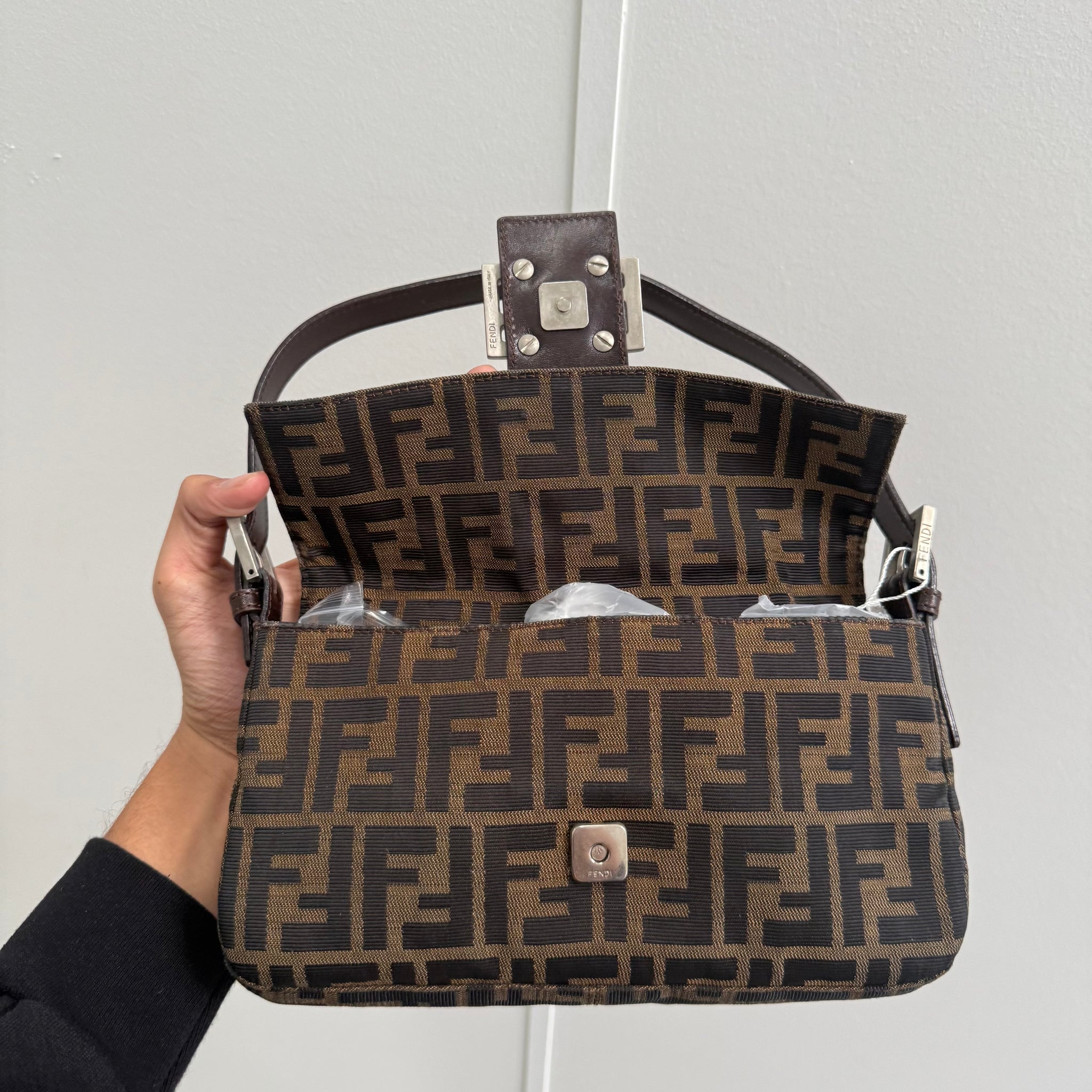Fendi Zucca Print Baguette Bag
